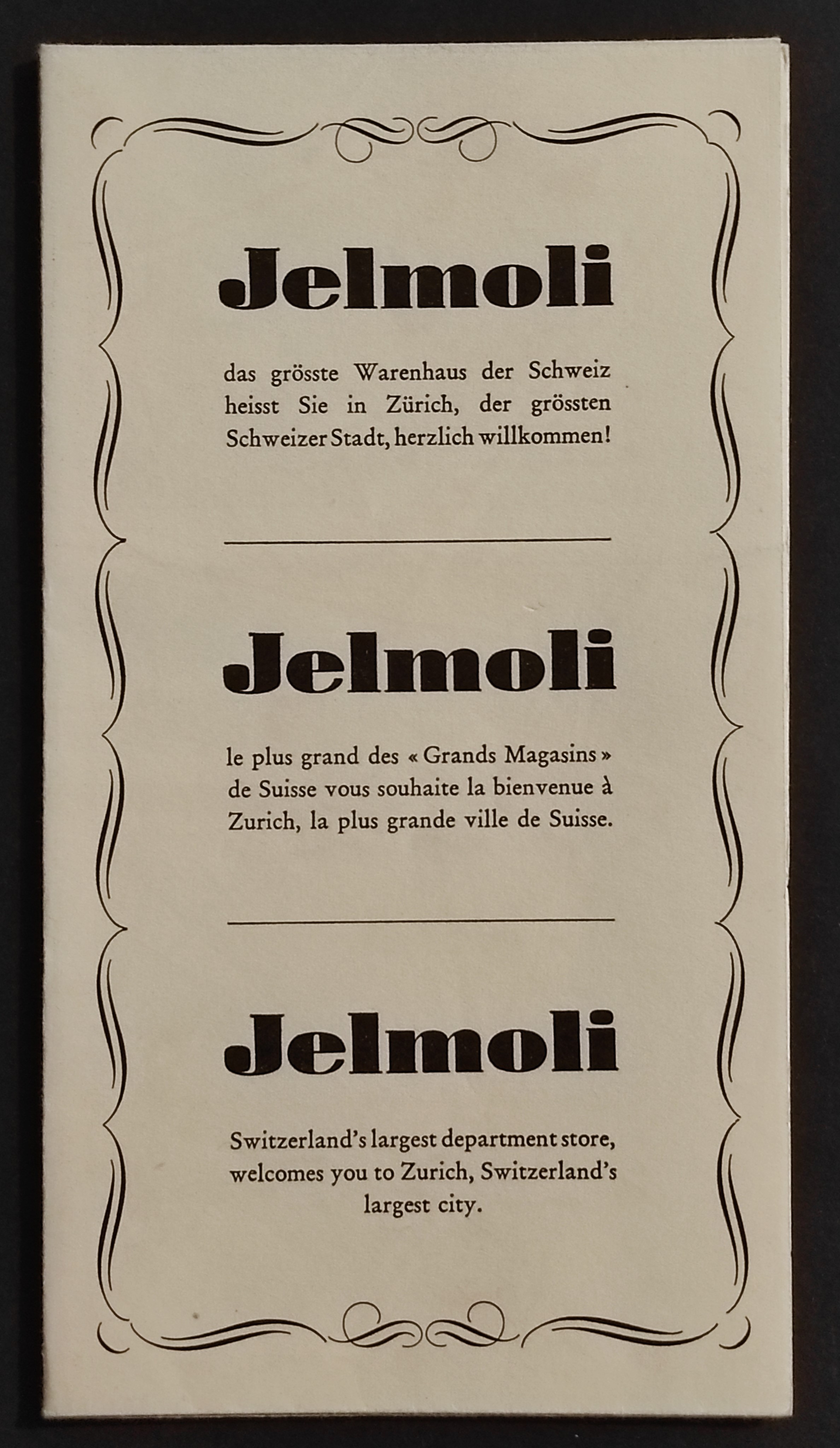 Depliant Jelmoli con Ppianta