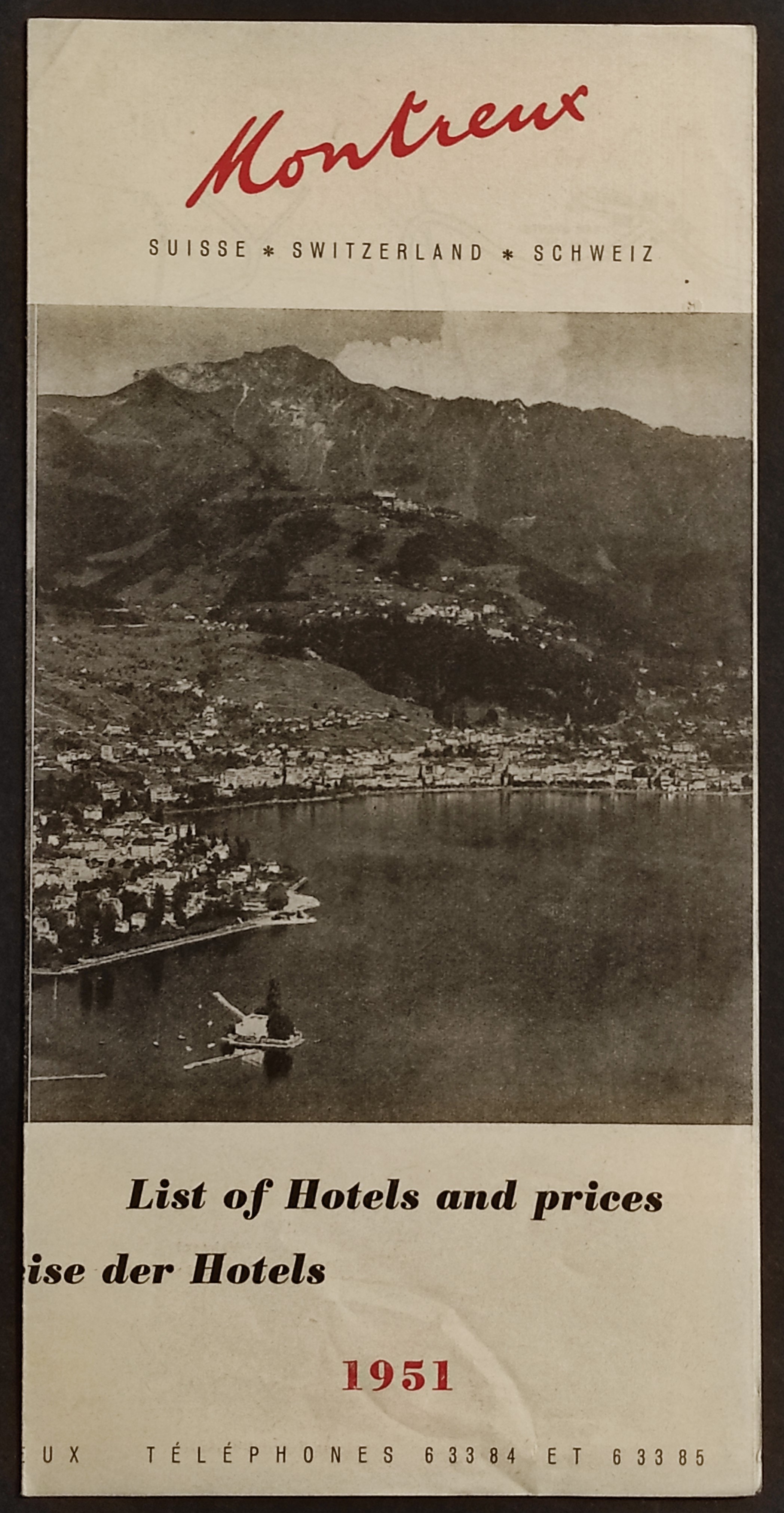 Depliant Montreux - Suisse - List of Hotel and Prices …