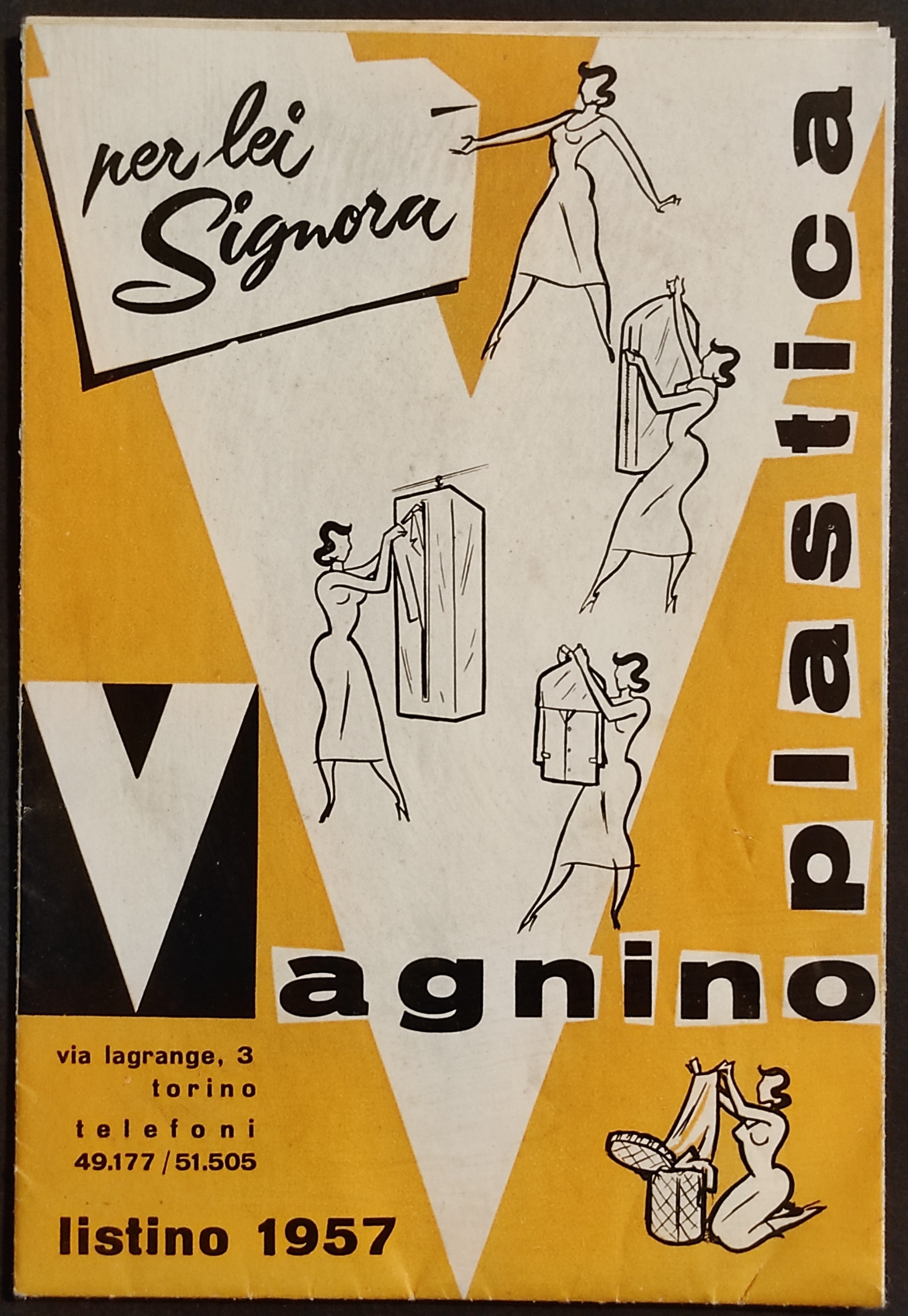 Depliant Vagnino Plastica - Listino 1957 - Borse, Sacchi, Buste