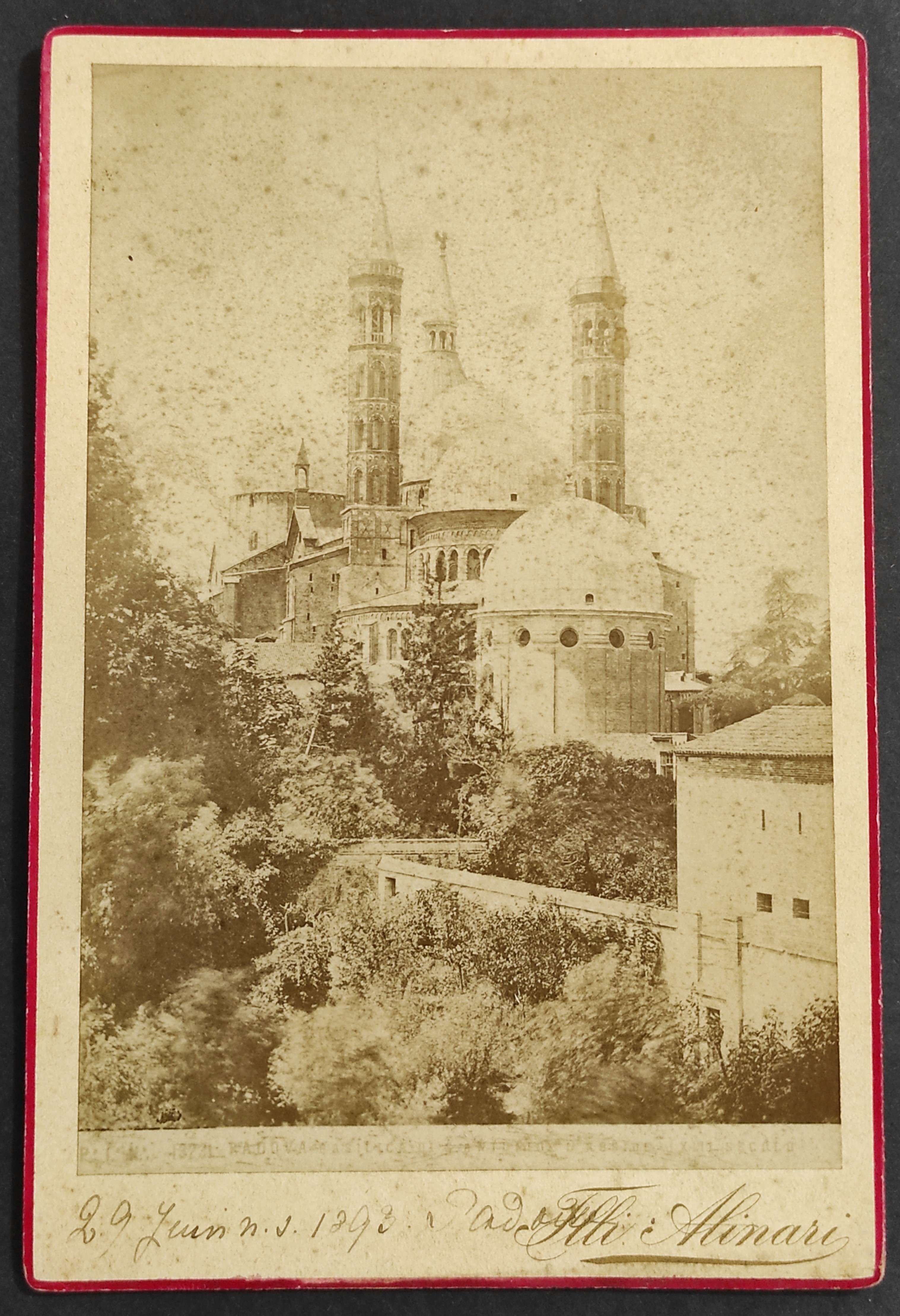 Fotografia Originale Su Cartoncino Basilica di Padova - Fine '800