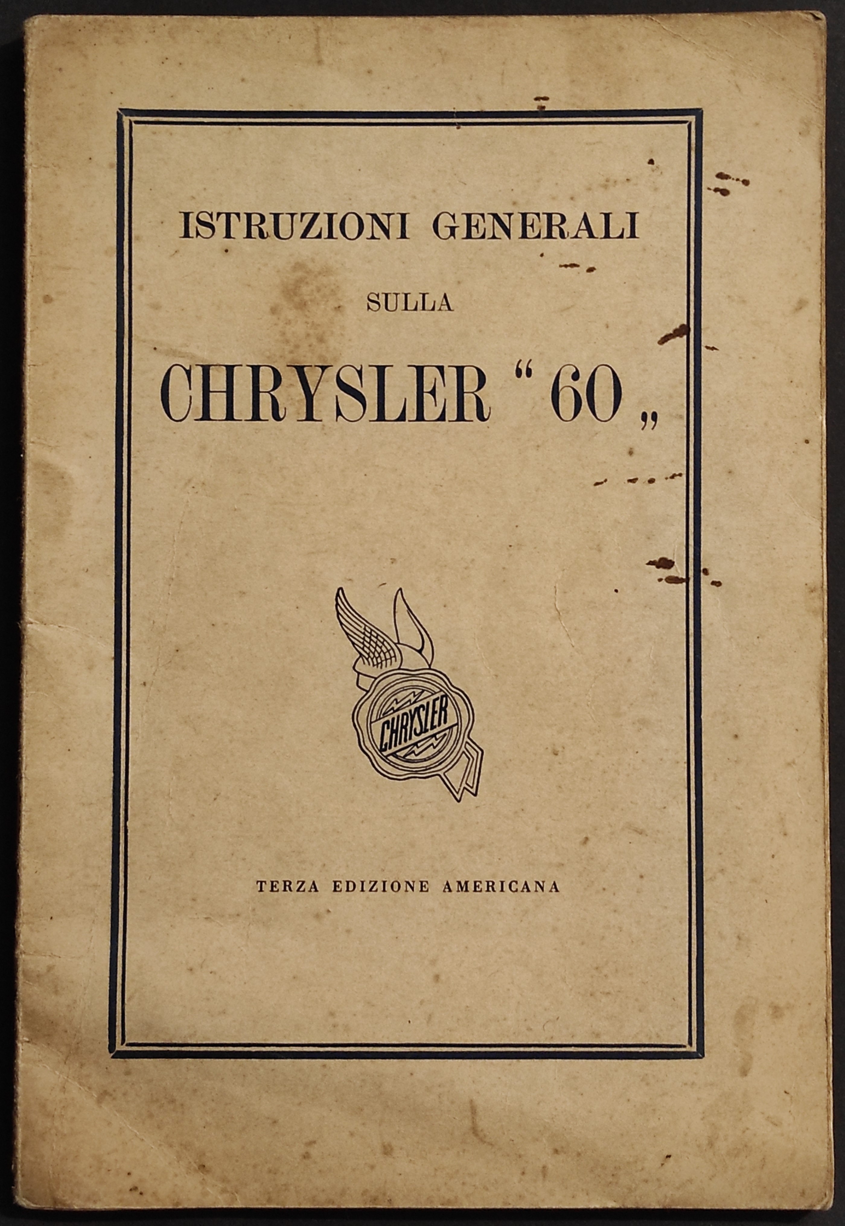 Istruzioni Generali sulla Chrysler "60"