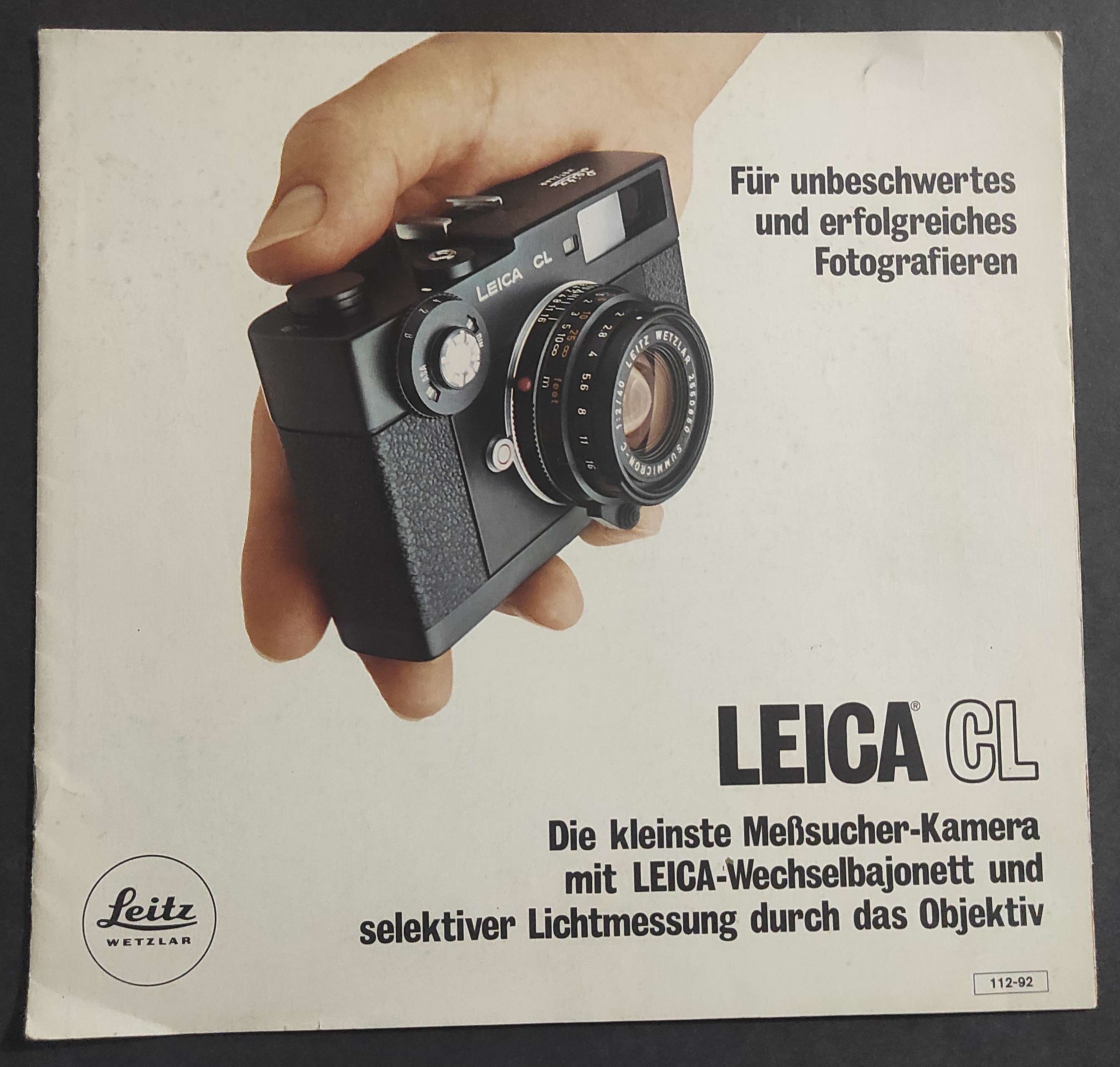 Leica CL - Brochure Informativa - Leitz Wetzlar - Tedesco