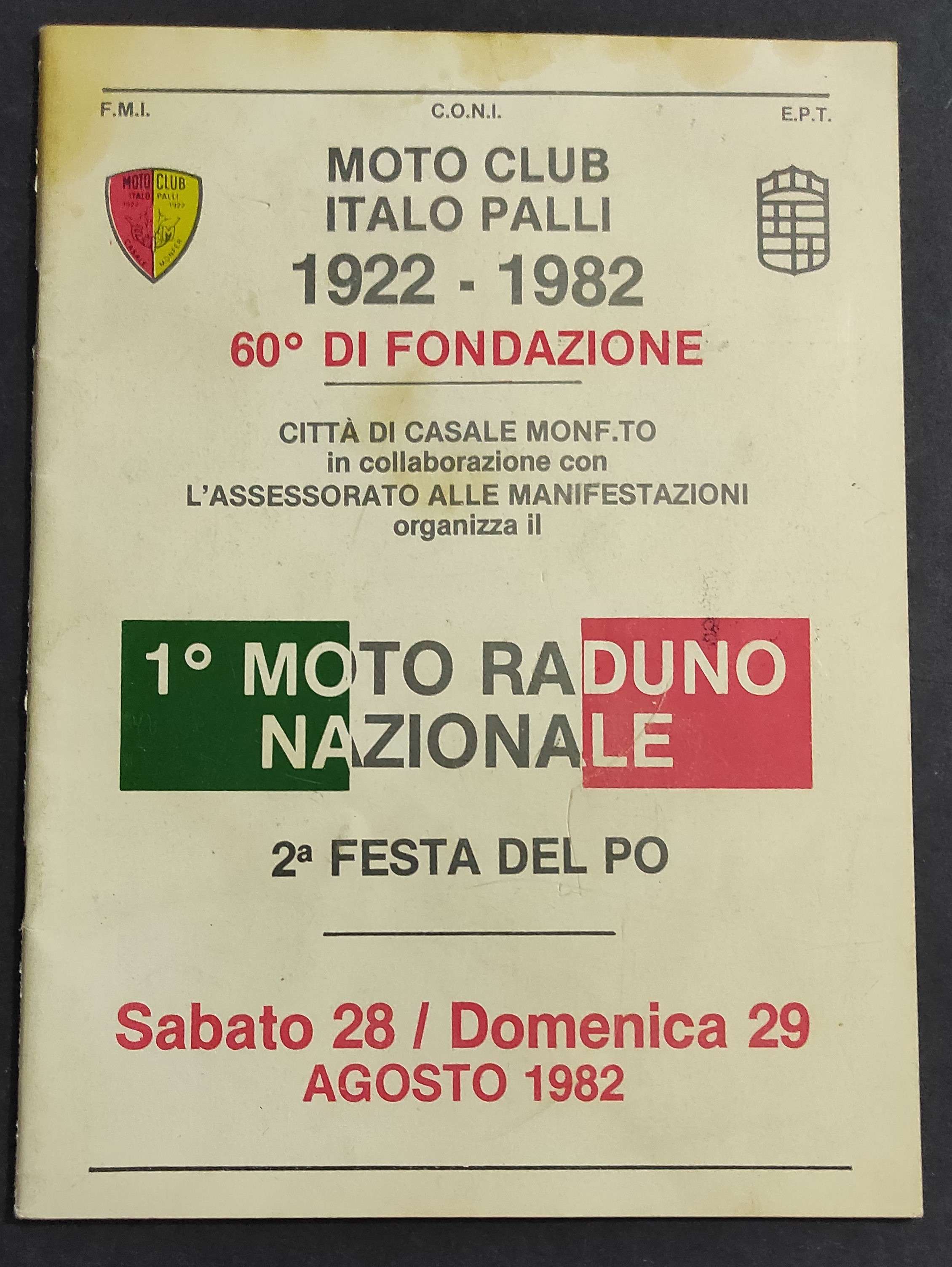 Opuscolo 1° Moto Raduno Nazionale - 2 Festa del Po …