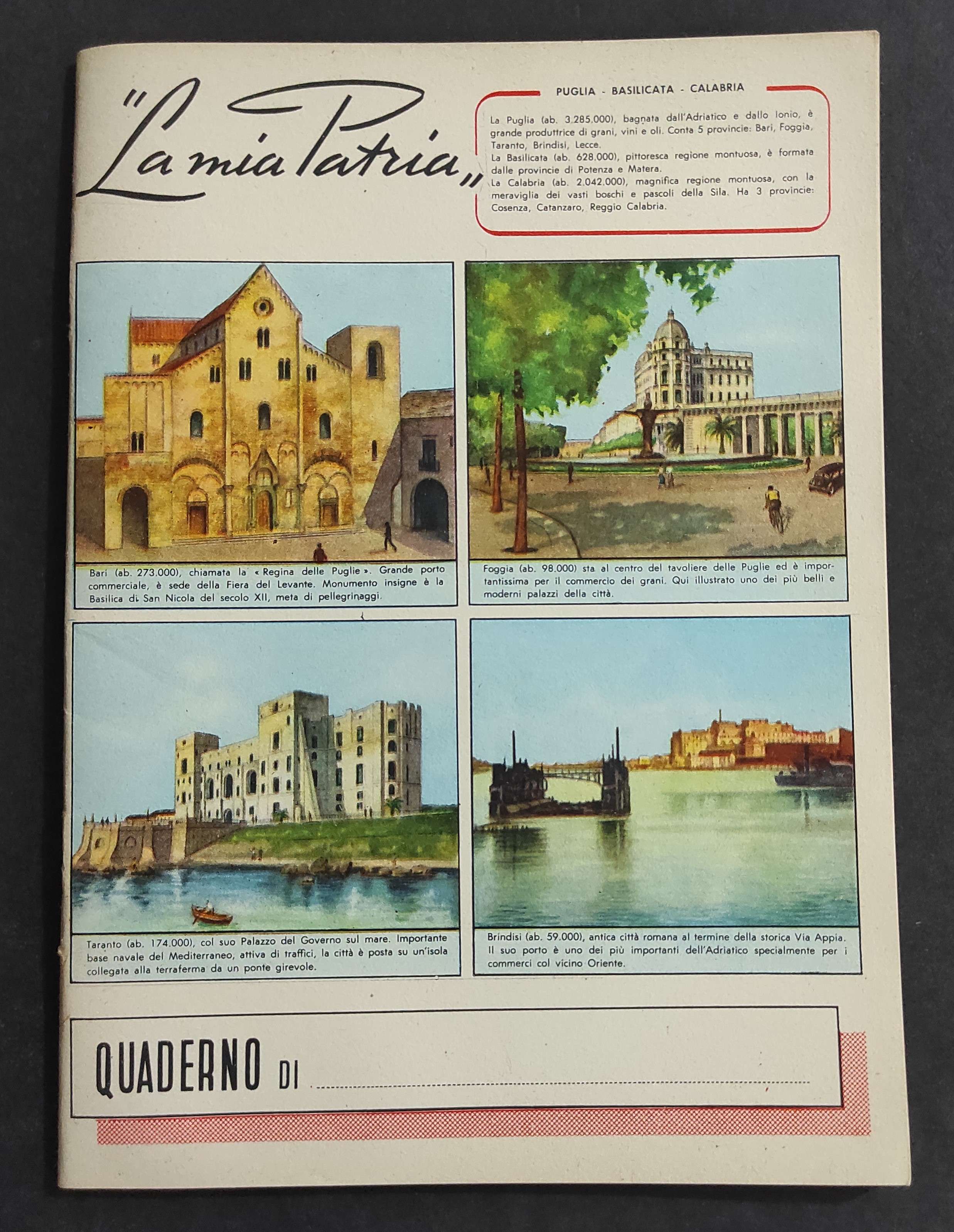 Quaderno - La Mia Patria - Puglia-Basilicata-Calabria