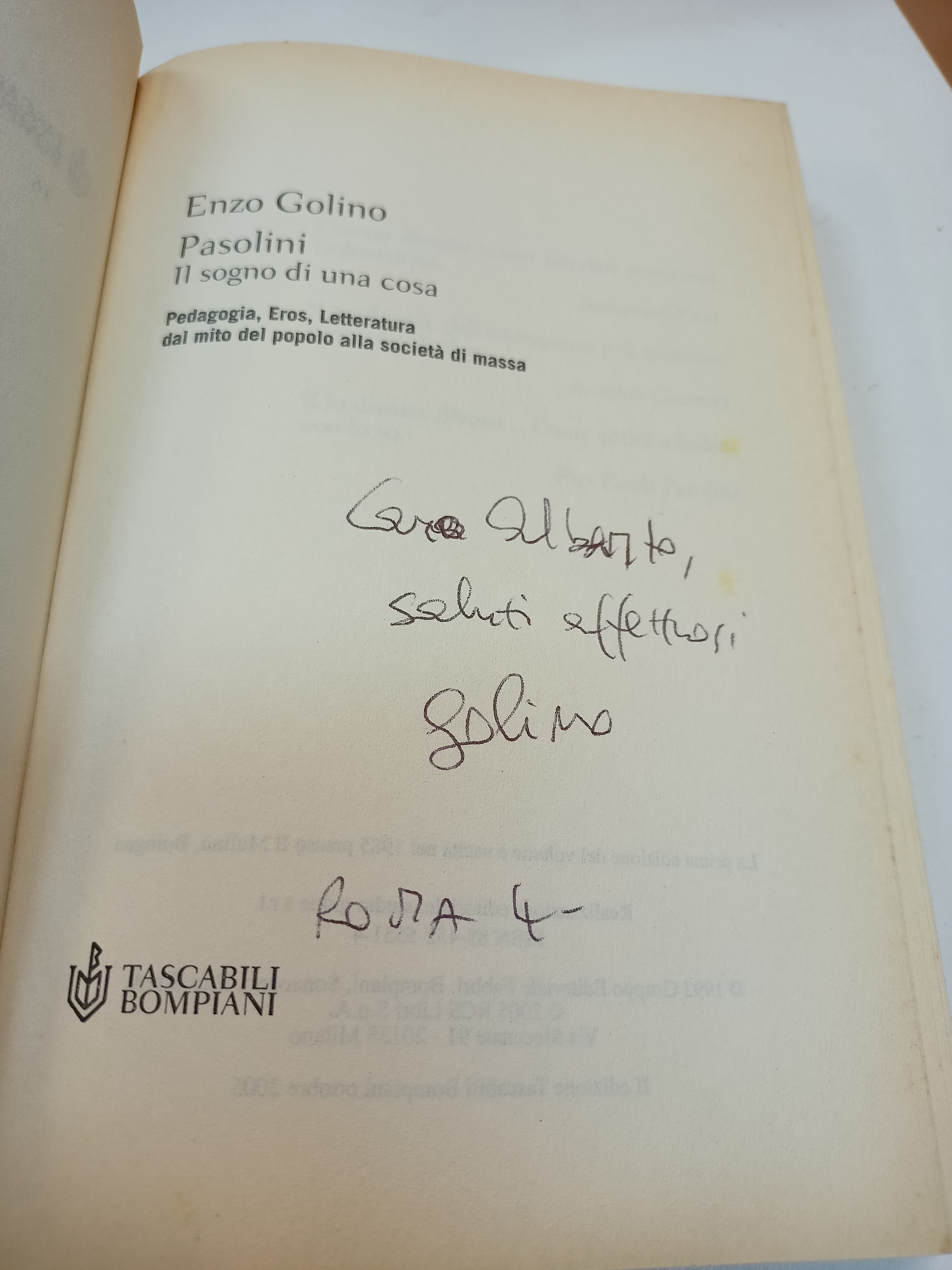 Pasolini Il sogno di una cosa