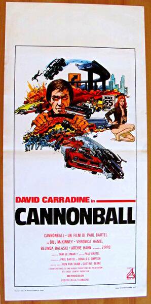 Locandina Originale CANNONBALL di Paul BARTEL con DAVID CARRADINE, I …