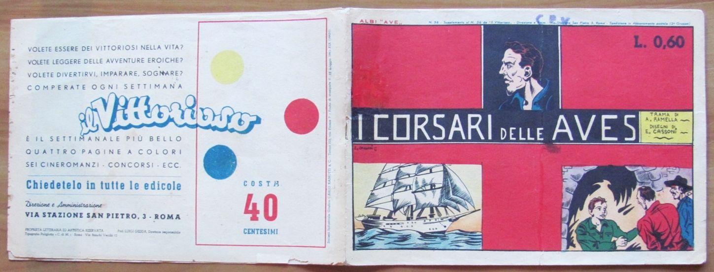 Albi Ave N.36 Del 1941. I Corsari Delle Aves. Supplemento …