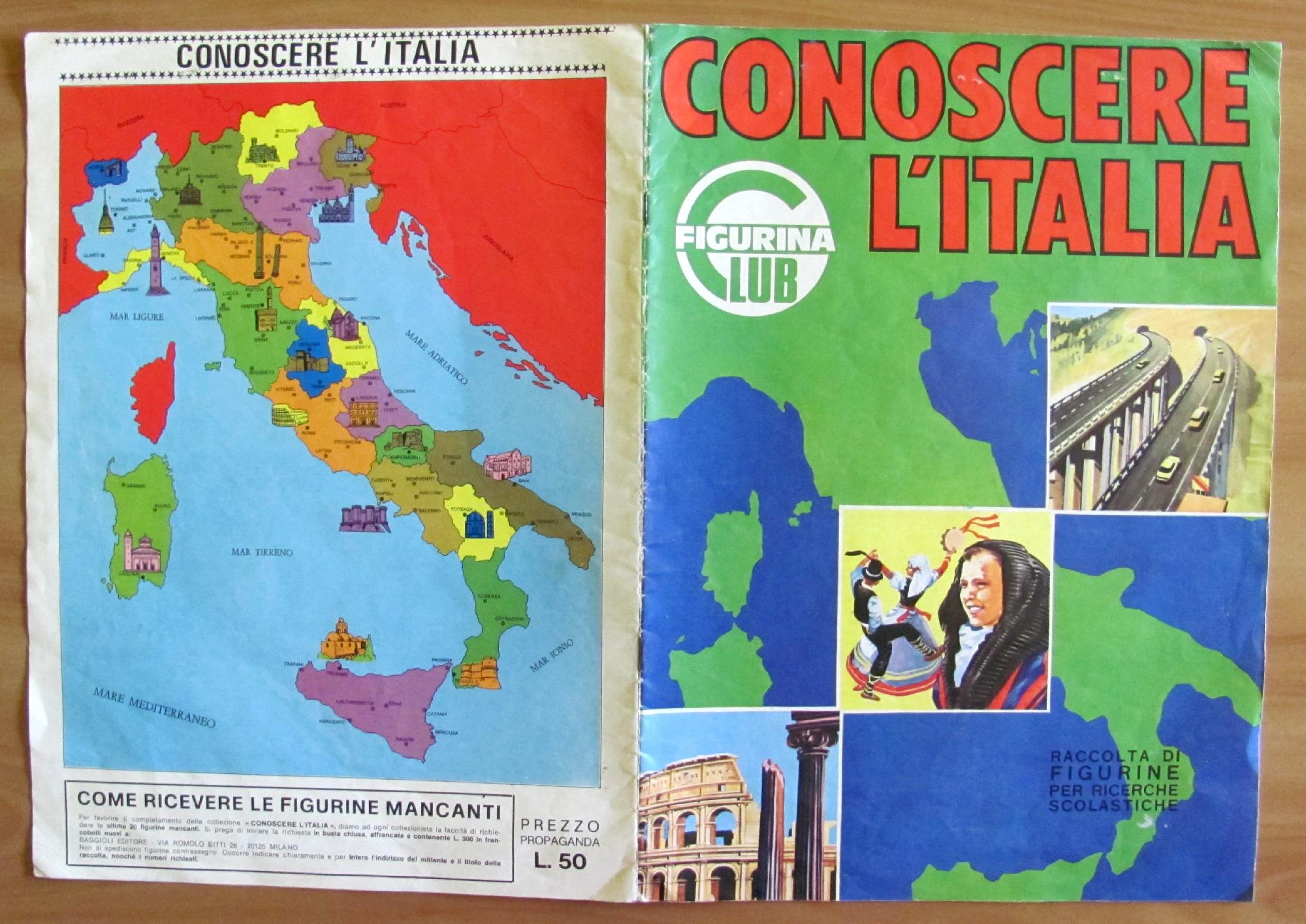 ALBUM CONOSCERE L'ITALIA - FIGURINA CLUB - RARO - VUOTO!