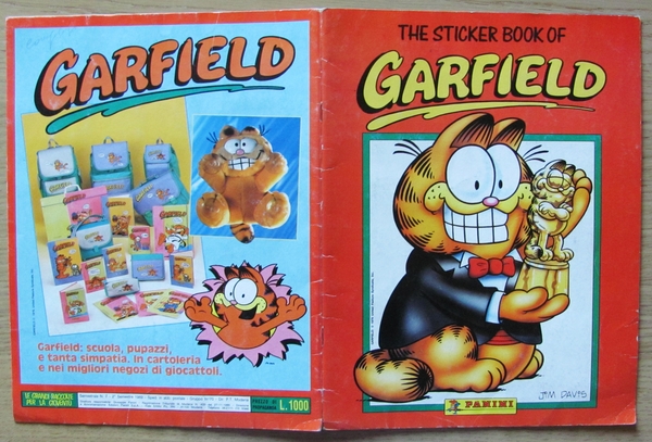 ALBUM FIGURINE PANINI - GARFIELD, 1989 - COMPLETO con CEDOLE …