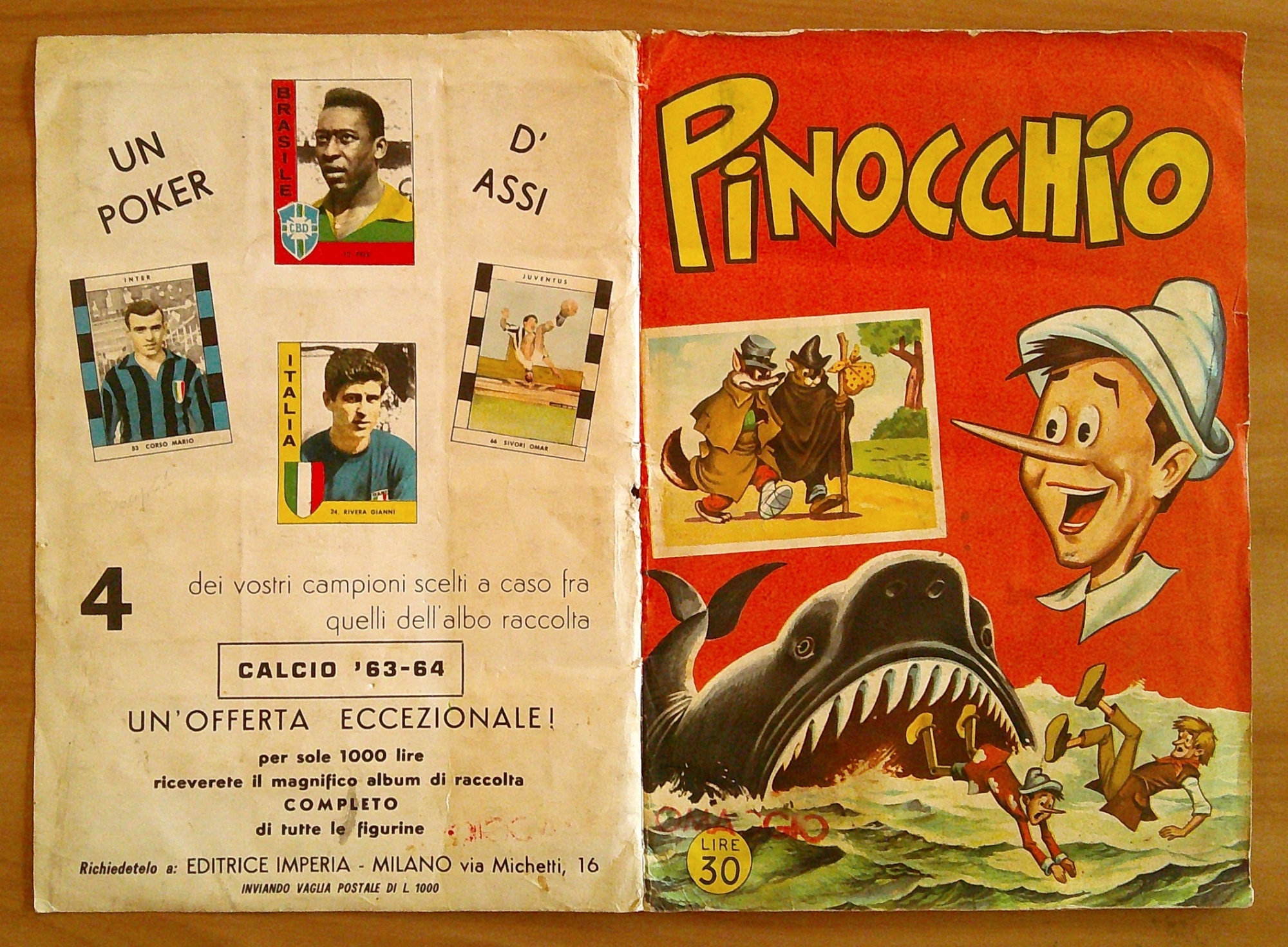 Album Figurine PINOCCHIO, 1963 ca. - ill. AGNELLO - COMPLETO