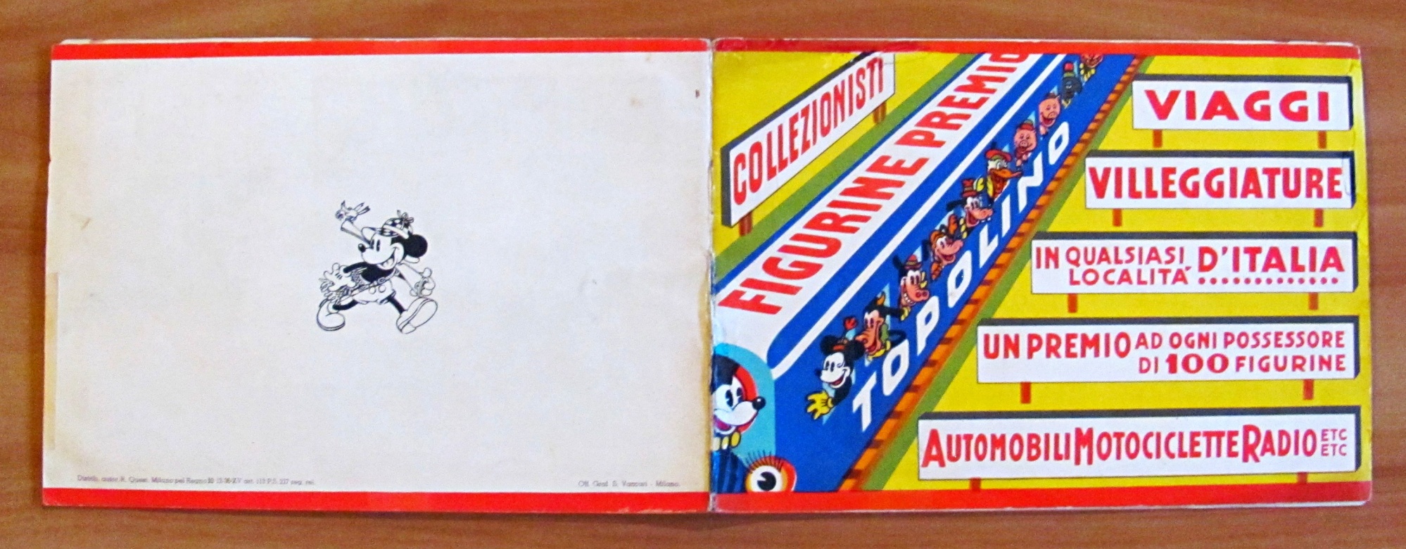 Album Figurine Premio Topolino. Elah, 1936. Presenti 96/100 Figurine. Prima …