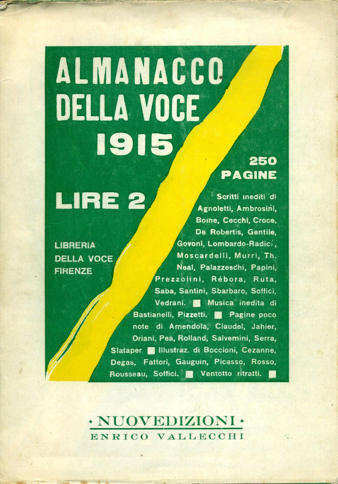 ALMANACCO DELLA VOCE 1915 - Ristampa Anastatica 1970