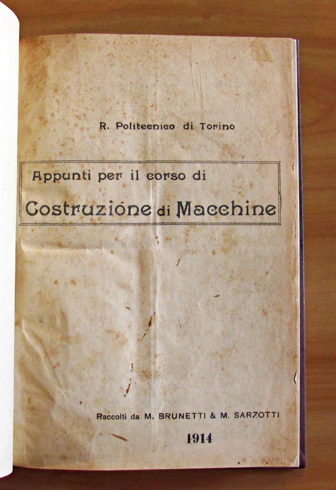 APPUNTI PER IL CORSO DI COSTRUZIONE DI MACCHINE