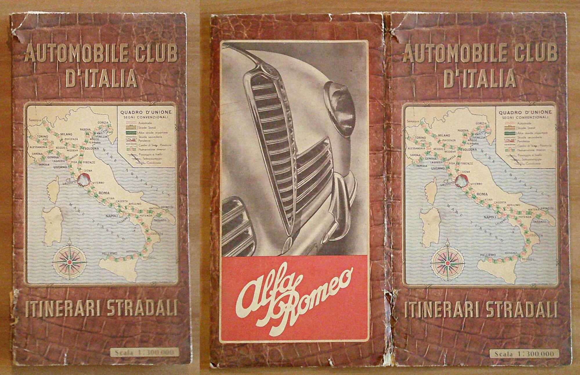AUTOMOBILE CLUB D'ITALIA - Itinerari Stradali, 1949 con Depliant SARA …