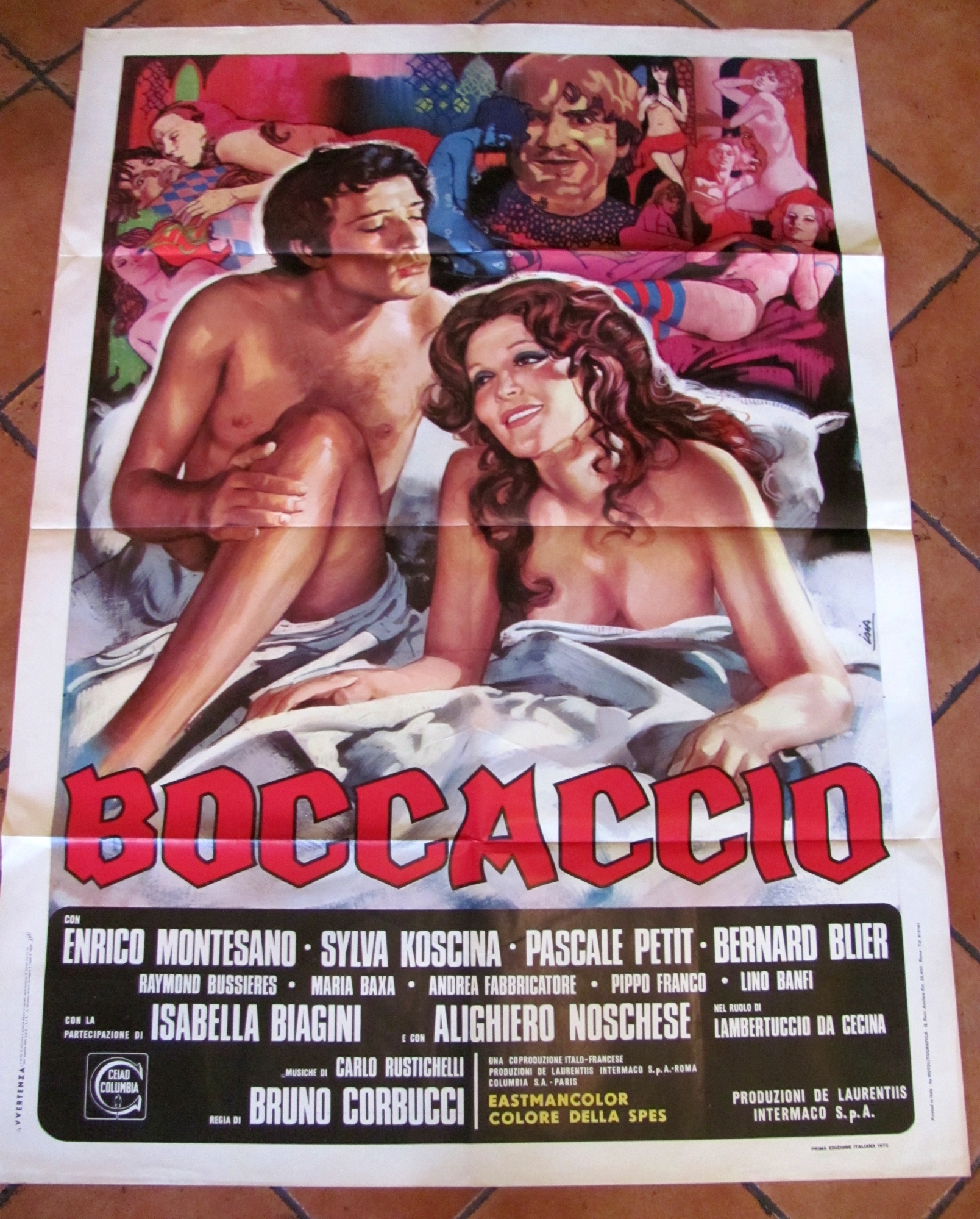 Manifesto BOCCACCIO, 1972 con E, Montesano, S. Koscina, P. Franco, …