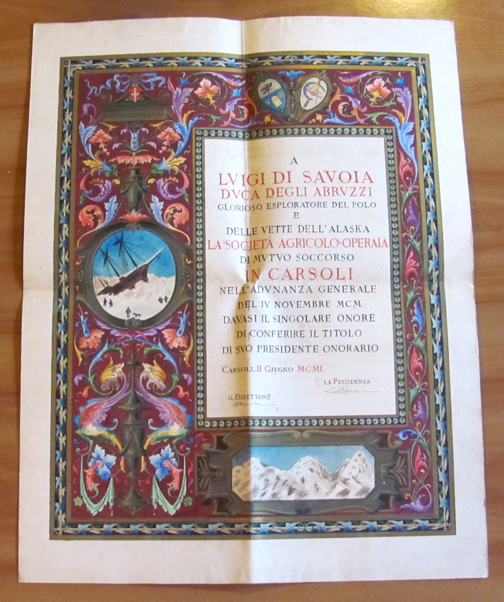 Bozzetto originale LUIGI DI SAVOIA DUCA degli ABRUZZI Presidente Onorario, …