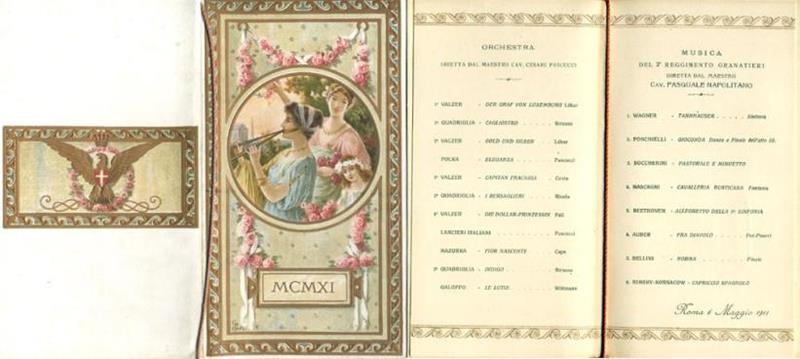 Brochure Programma Musicale 2^ Reggimento Granatieri. Orchestra Diretta Dal Maestro …