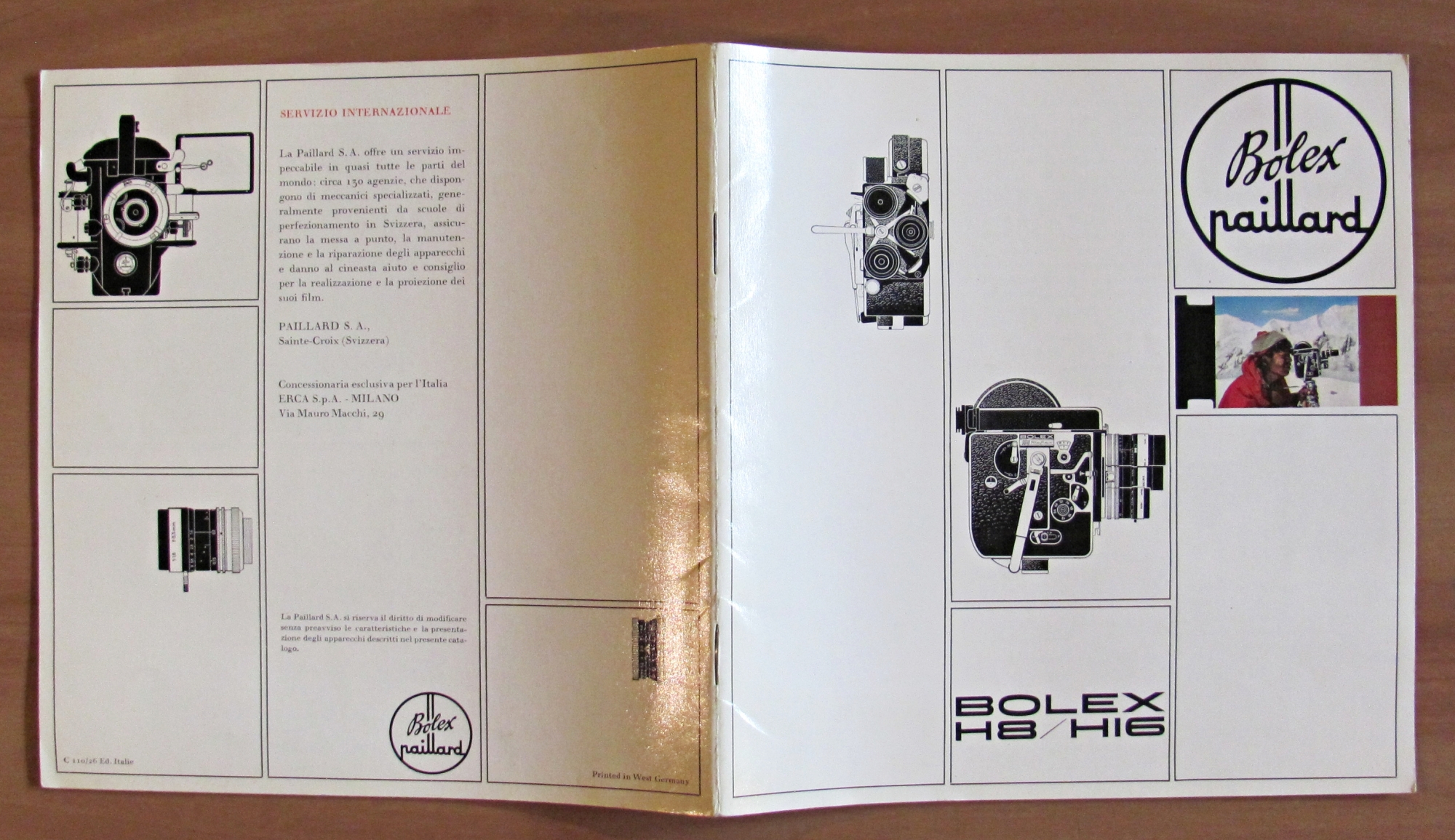 Brochure Pubblicitaria BOLEX H8/H16 - Cinepresa