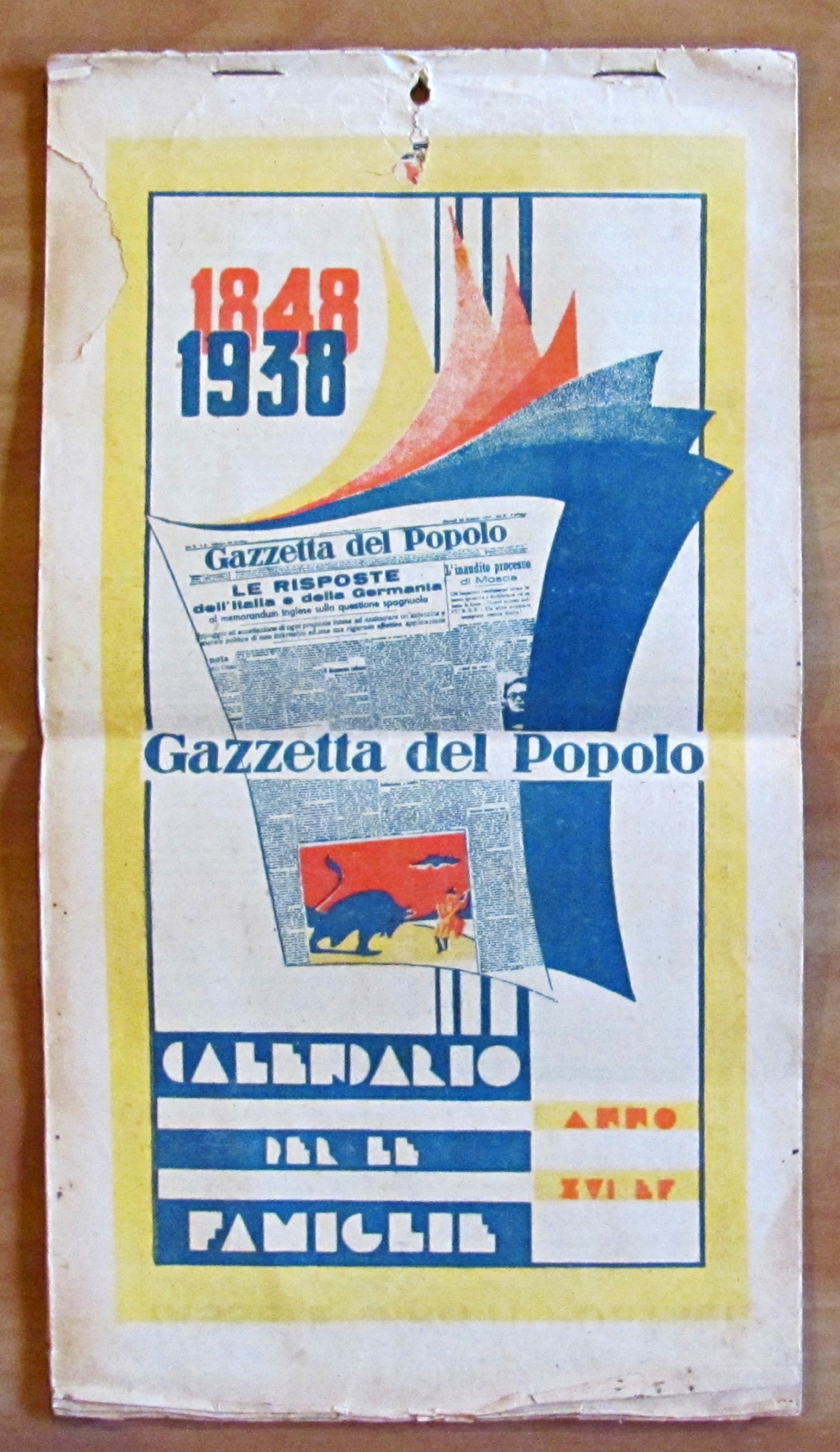 CALENDARIO PER LE FAMIGLIE 1938 - GAZZETTA DEL POPOLO