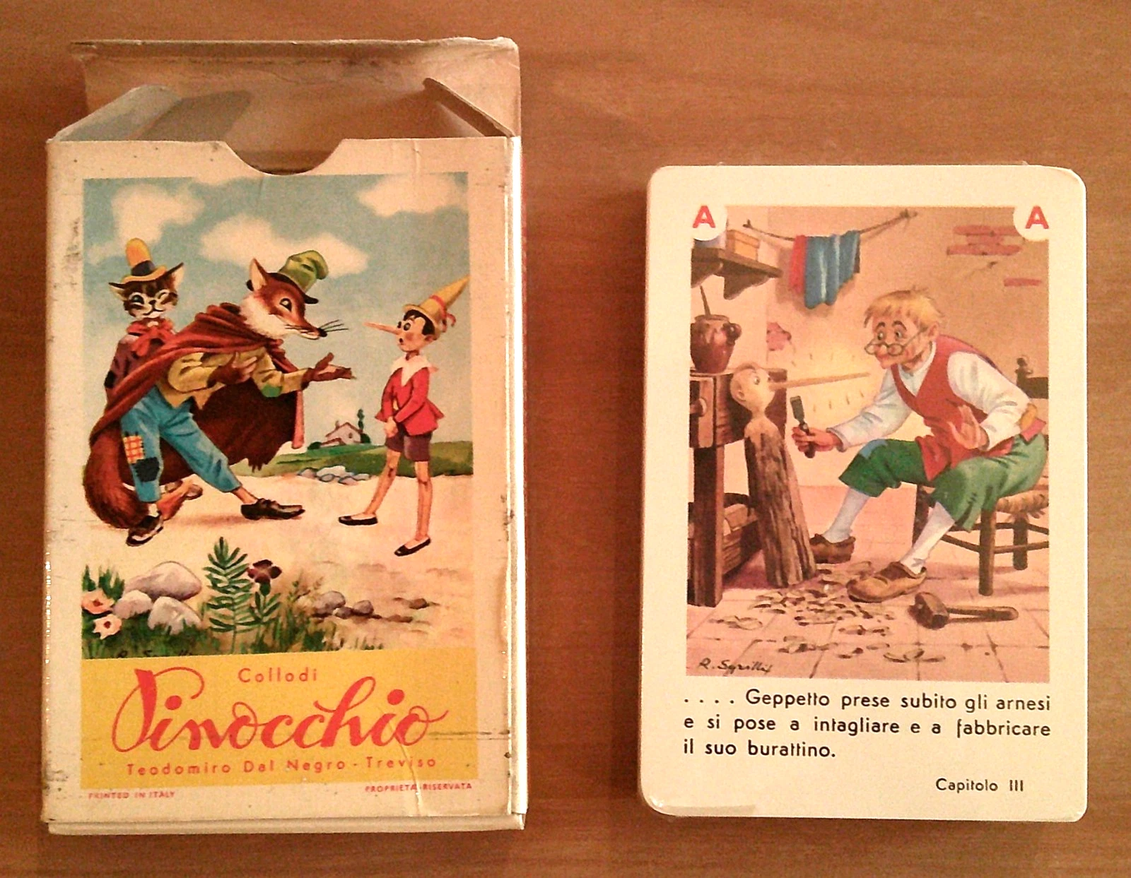 CARTE da Gioco Collodi PINOCCHIO, anni '70 - ill. SGRILLI …
