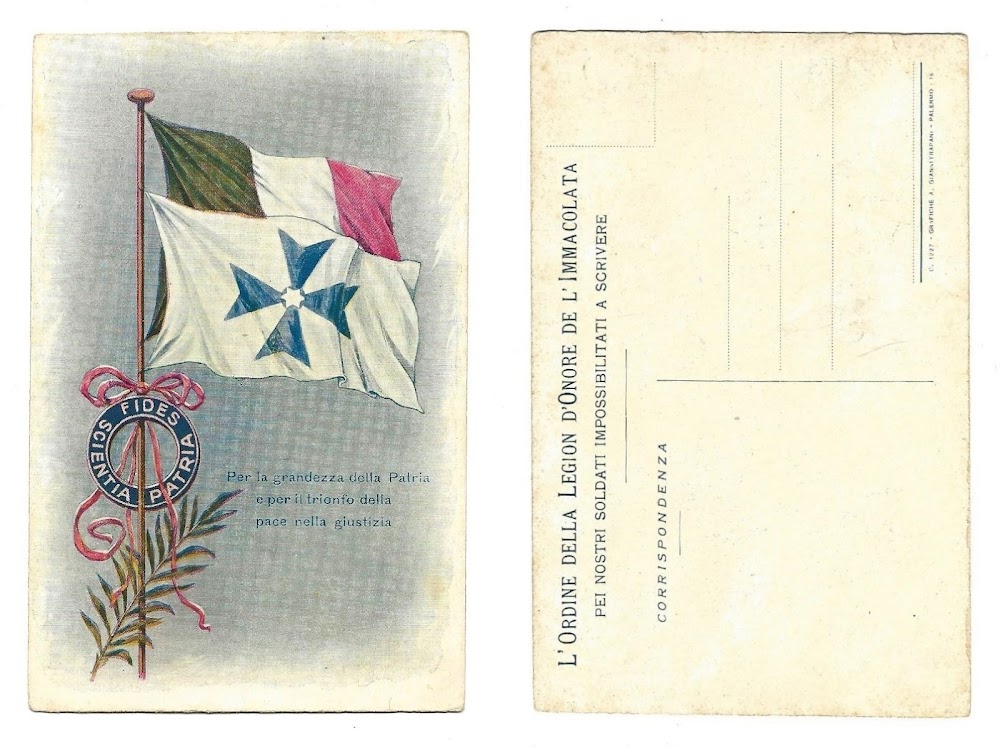 Cartolina ORDINE DELLA LEGION D'ONORE DE L'IMMACOLATA - Soldati non …