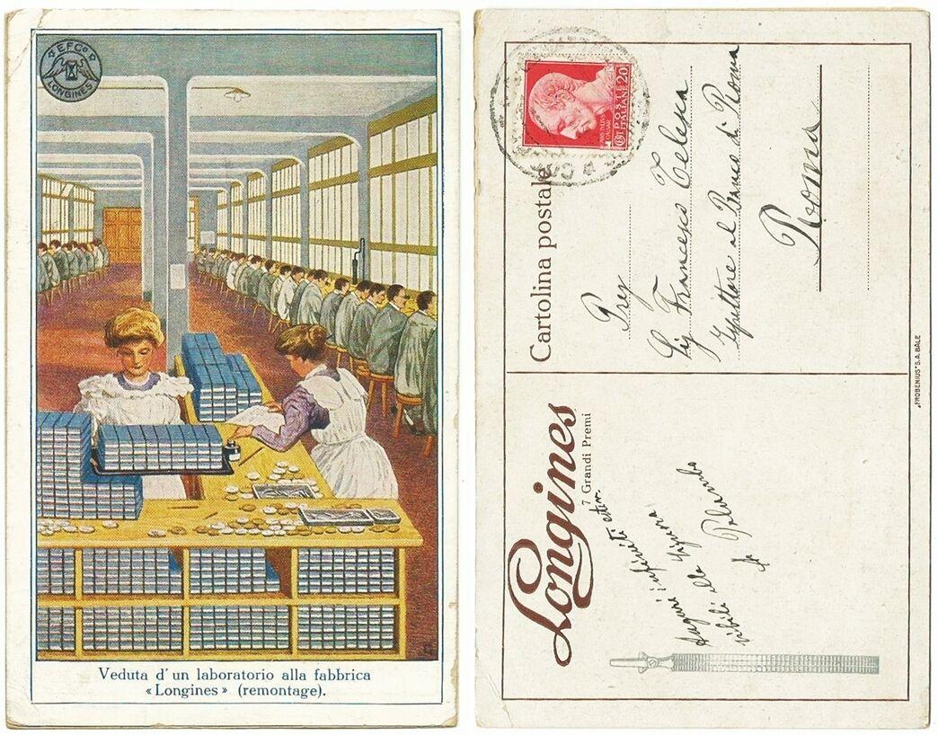 Cartolina Pubblicitaria - LONGINES - VEDUTA D'UN LABORATORIO