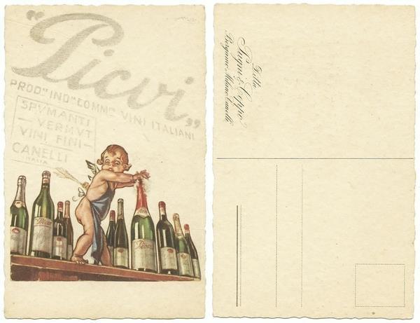 Cartolina Pubblicitaria - PICUI - SPUMANTI, VERMUT, VINI FINI - …