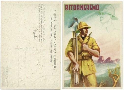 Cartolina Ritorneremo Società Nazionale Dante Alighieri