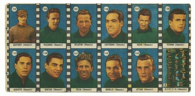 Cartoncino Figurine Di Calcio Giocatori Venezia E Squadra