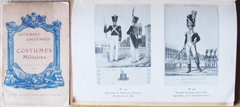 Catalogue D'Estampes Anciennes. Costumes Militaires. Catalogo Asta 1920. Paris