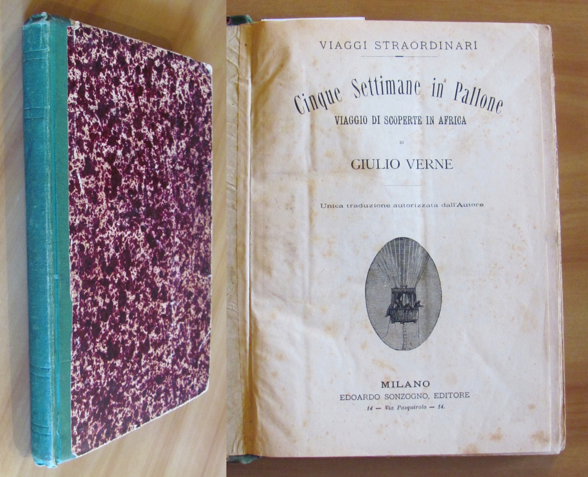 CINQUE SETTIMANE IN PALLONE, 1888 - ill. RIOU