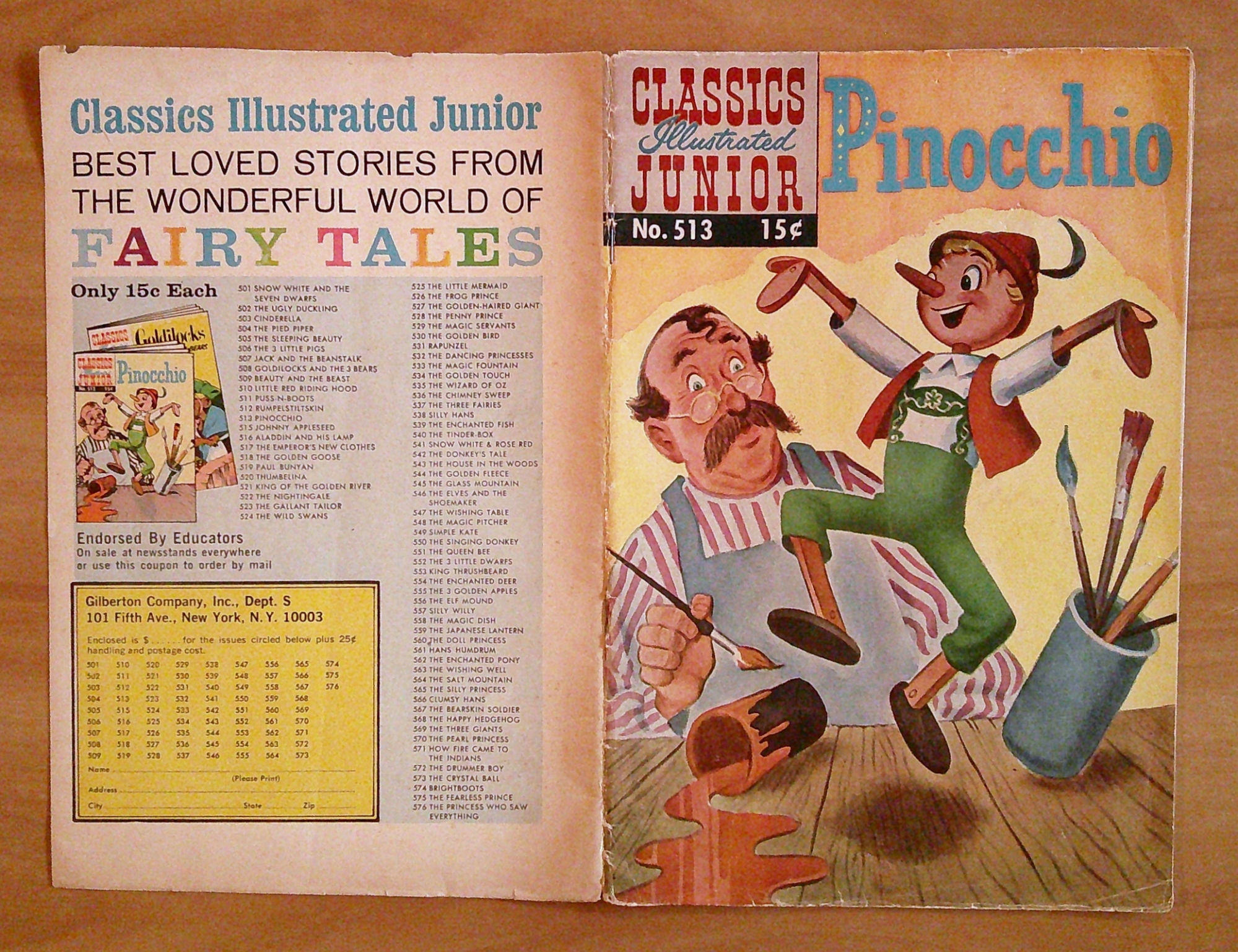 Classics Illustrated Junior PINOCCHIO N.513, 1967