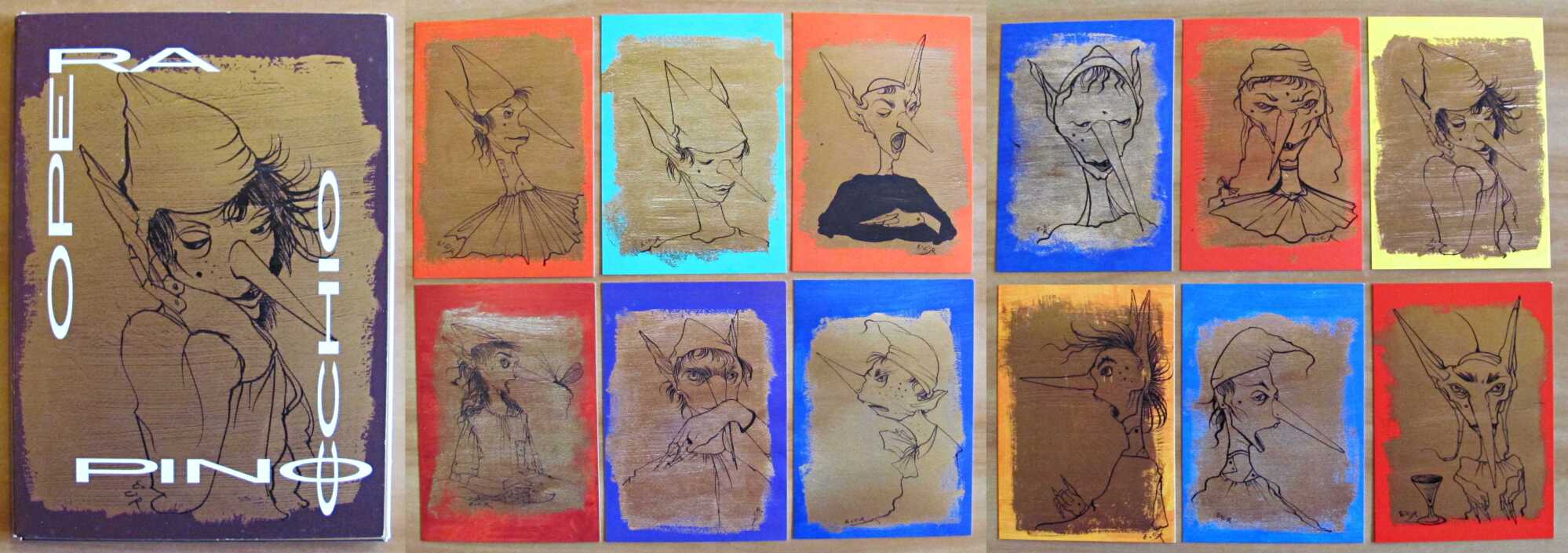 Colombotto Rosso in 12 cartoline PINOCCHIO OPERA in Cofanetto originale, …