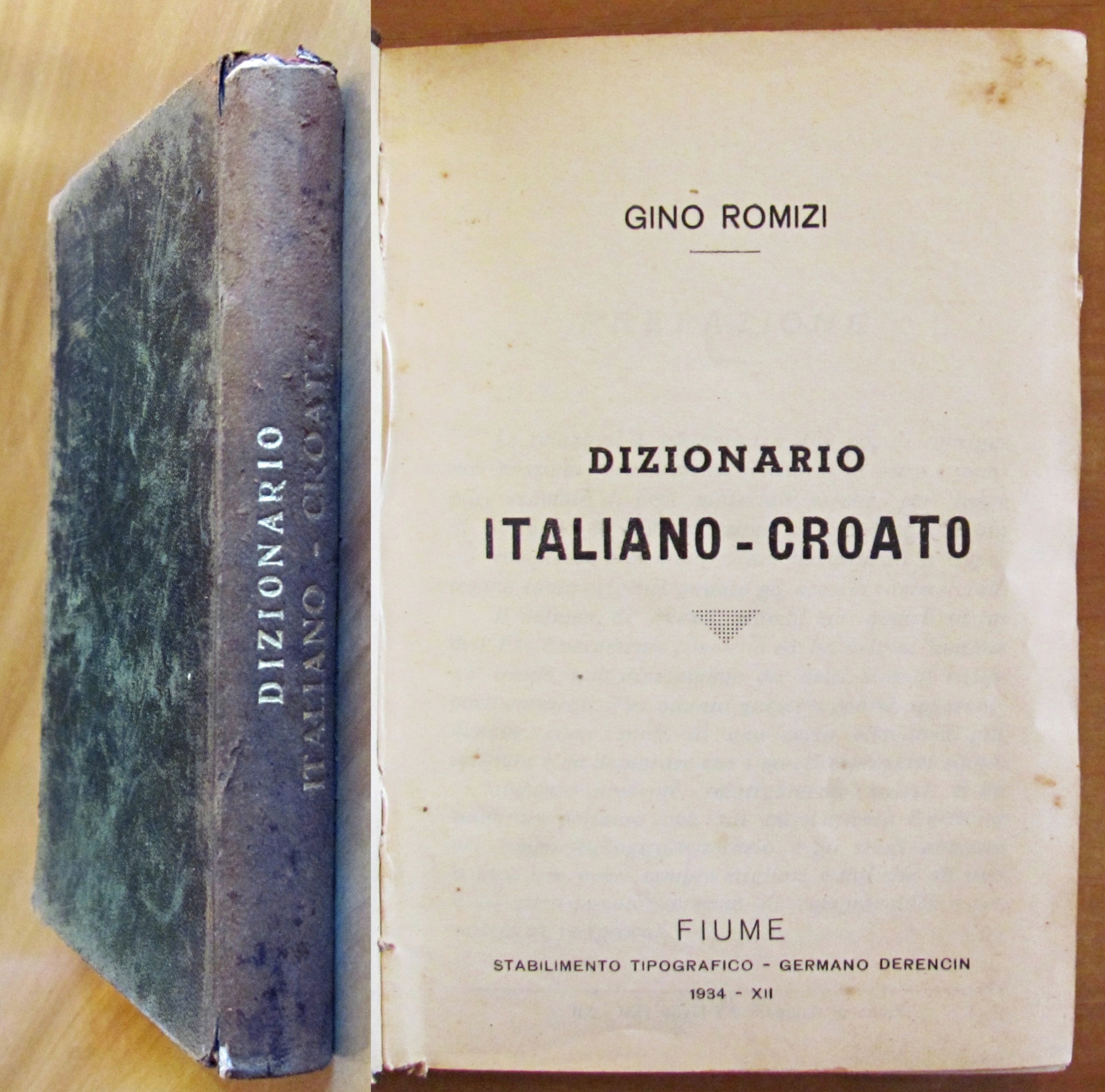 DIZIONARIO ITALIANO - CROATO, 1934