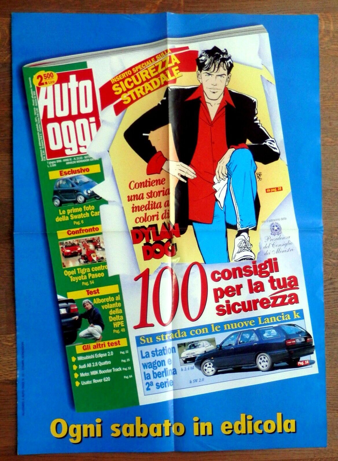 DYLAN DOG - POSTER/LOCANDINA di AUTO OGGI 1996 - 50x70