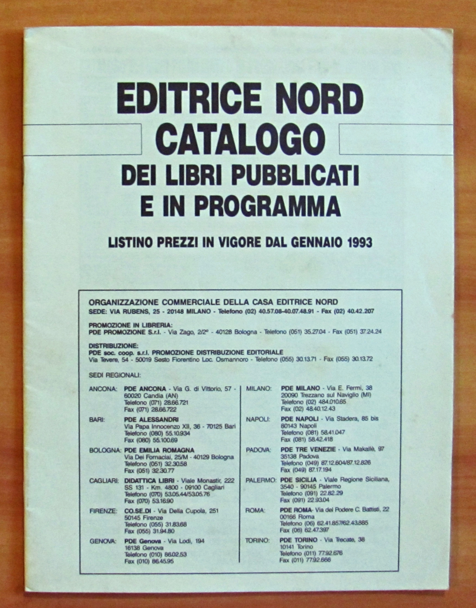 EDITRICE NORD - CATALOGO DEI LIBRI PUBBLICATI E IN PROGRAMMA …