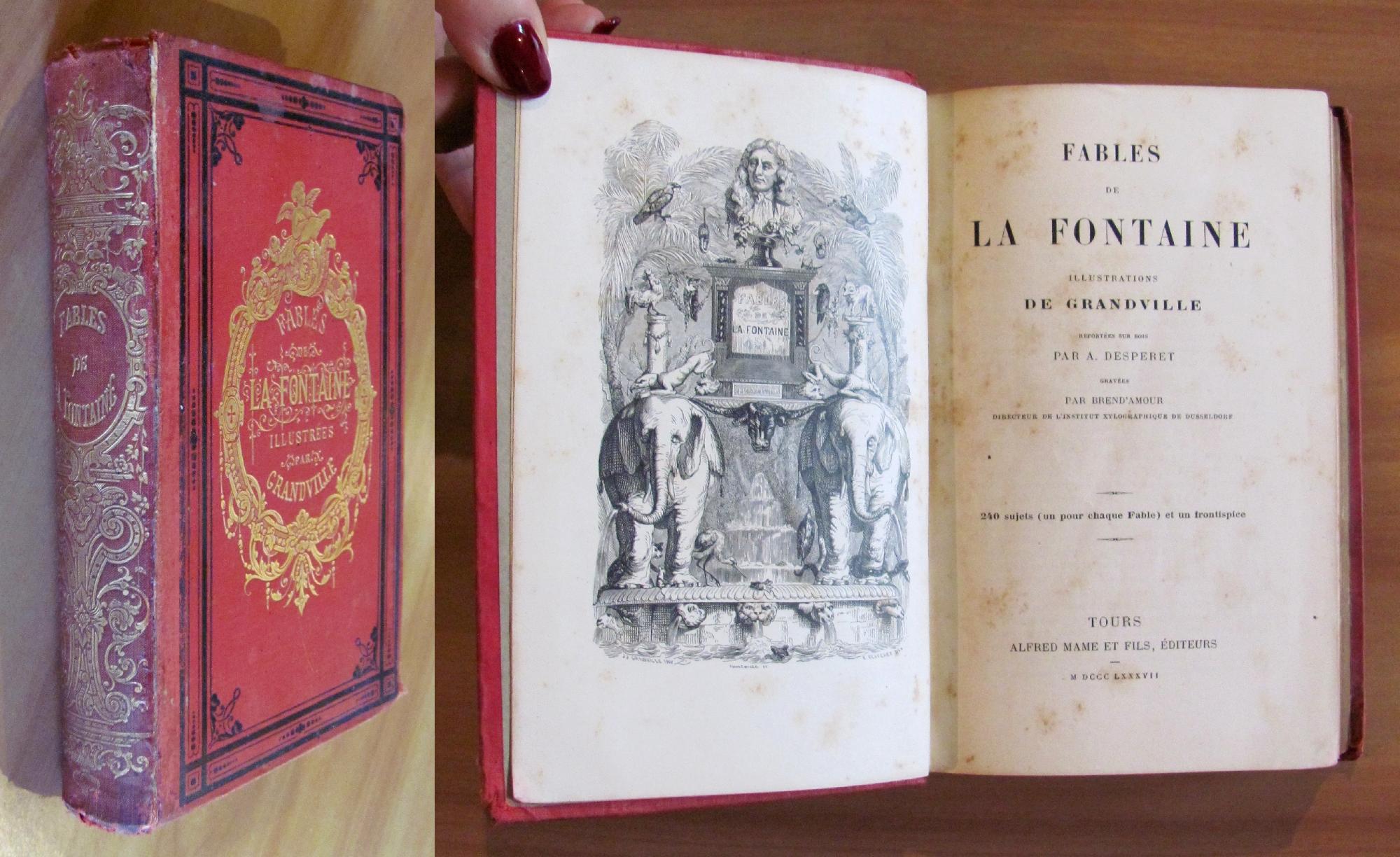FABLES DE LA FONTAINE, 1887 con 240 ill. di GRANDVILLE