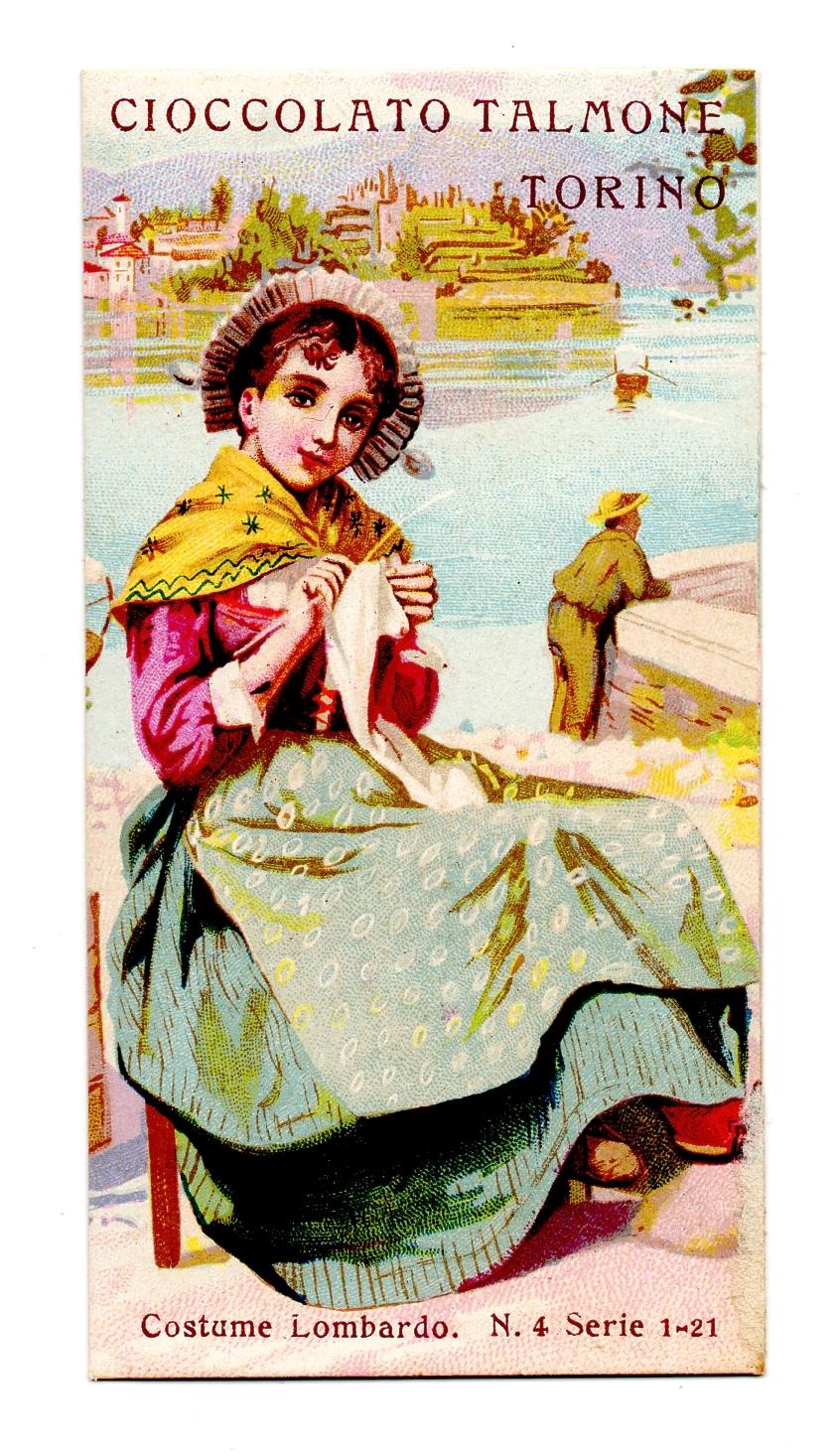 FIGURINA CIOCCOLATO TALMONE Serie Costumi Italiani 1-21 - Costume Lombardo …