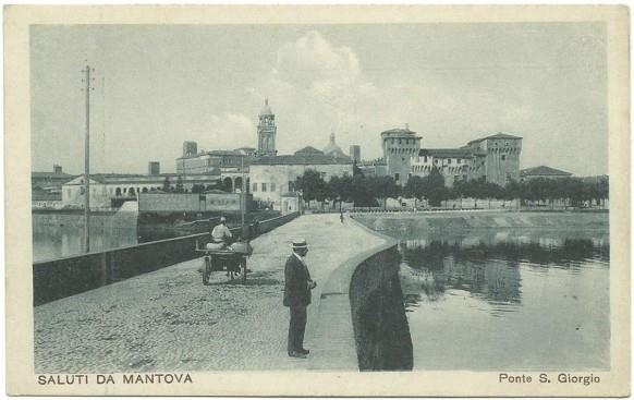 Foto Cartolina Mantova Ponte S. Giorgio, 1918