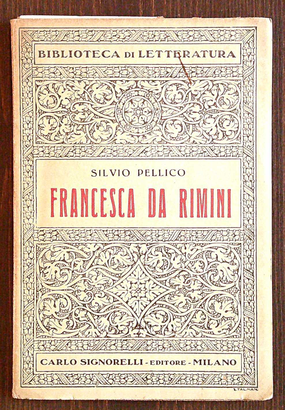 FRANCESCA DA RIMINI - Biblioteca di Letteratura, 1951