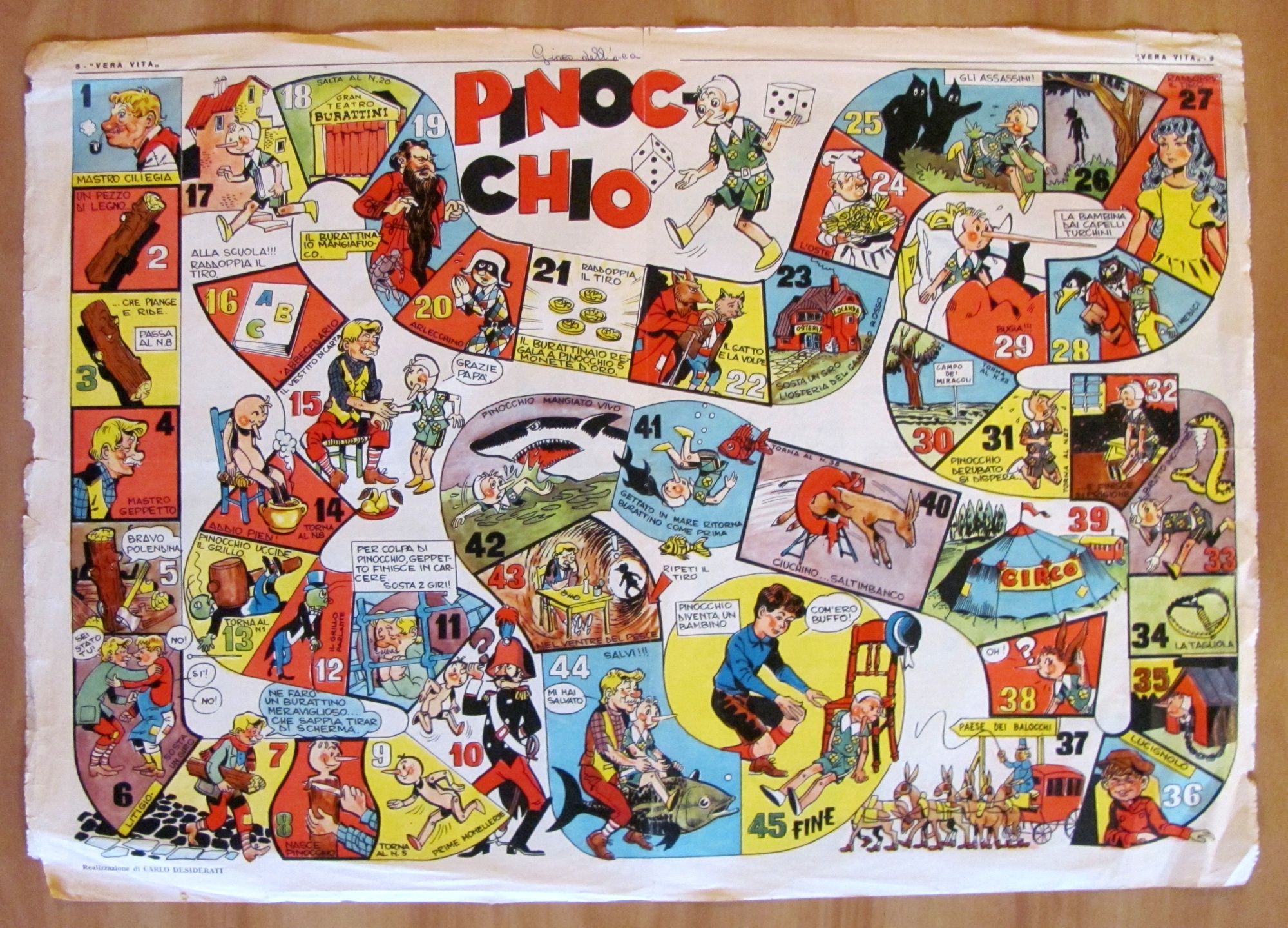 Gioco dell'OCA - PINOCCHIO, 1962 - ill DESIDERATI