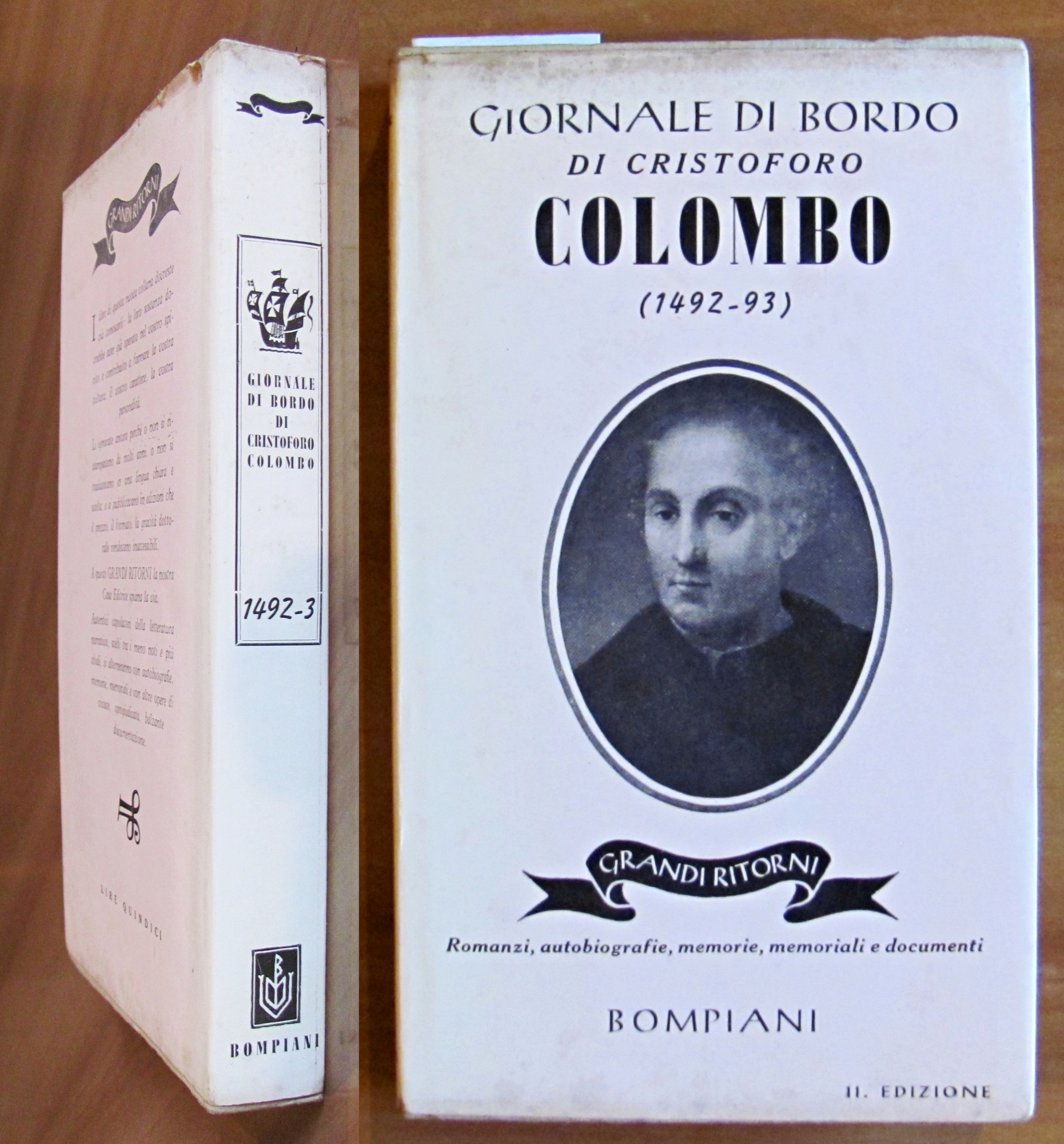 GIORNALE DI BORDO DI CRISTOFORO COLOMBO (1492-93) - Coll. Grandi …
