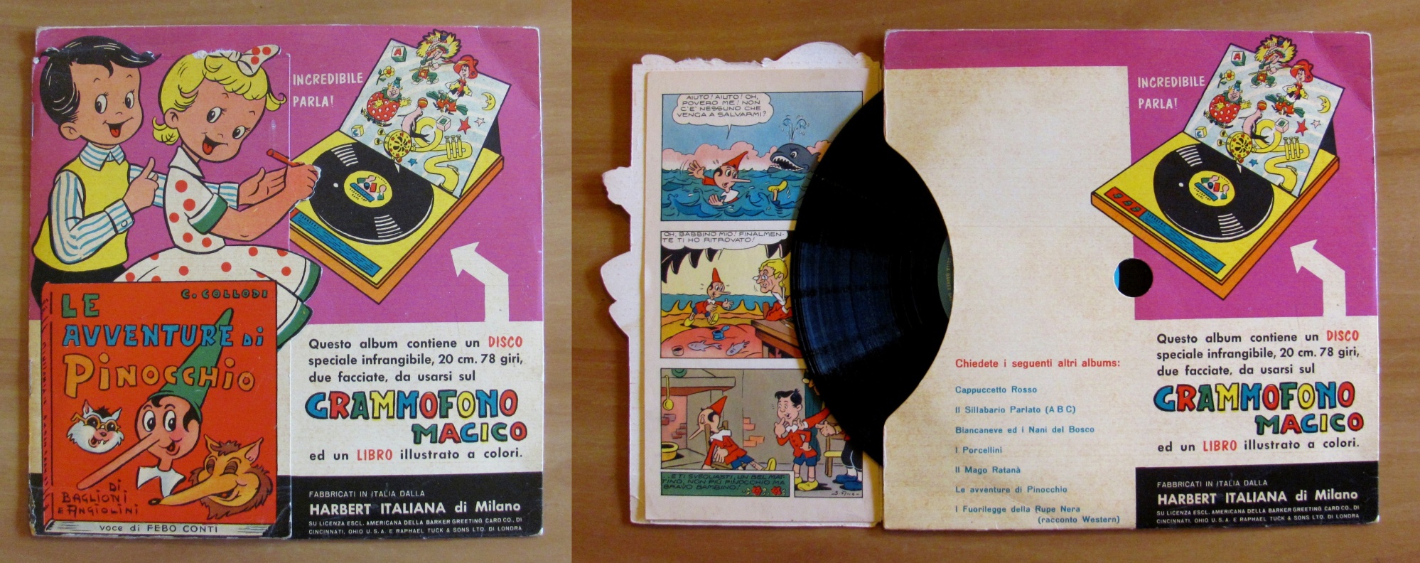 GRAMMOFONO MAGICO - Libretto + Disco 78 giri LE AVVENTURE …