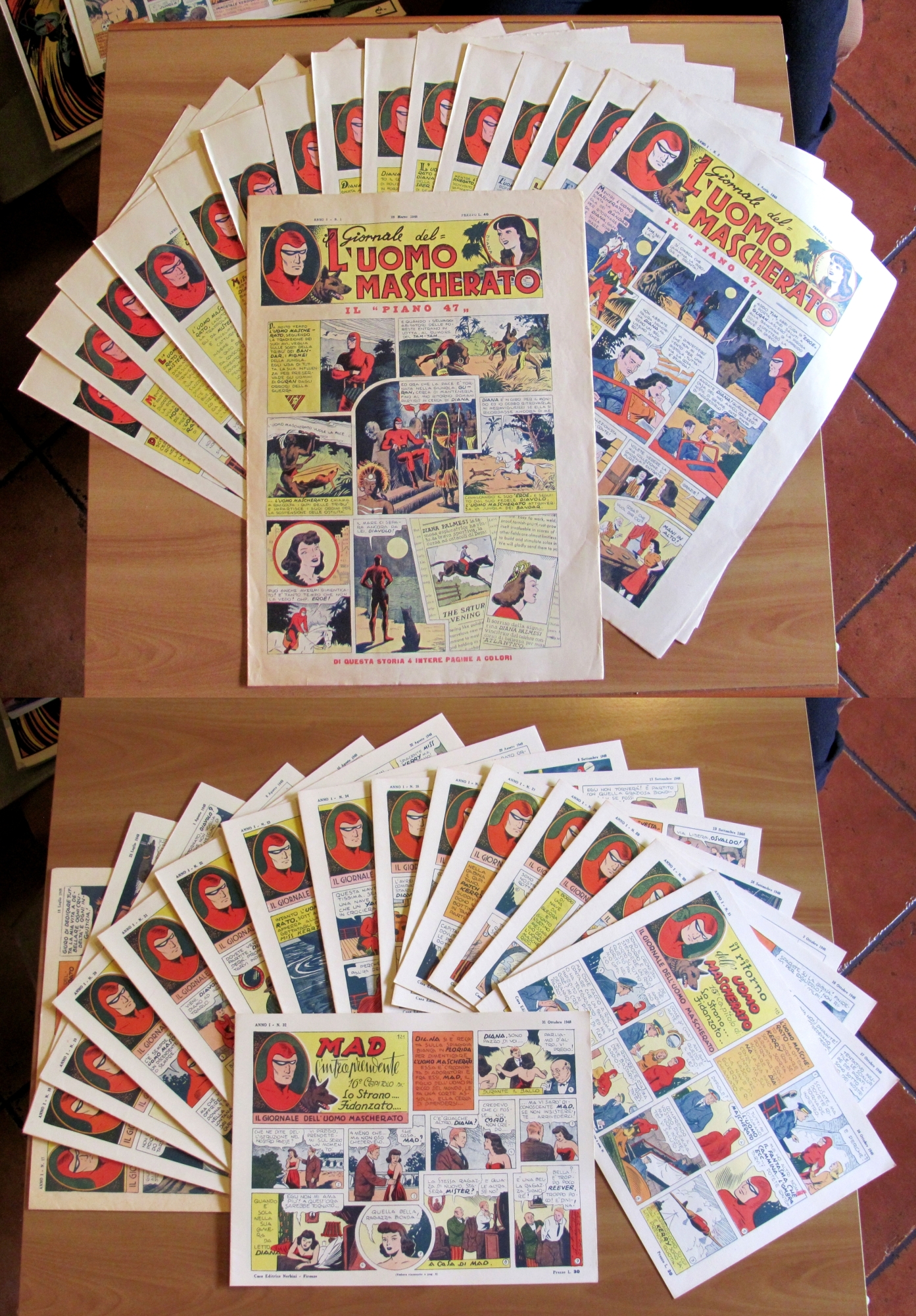 IL GIORNALE DELL'UOMO MASCHERATO - Ristampa ANASTATICA 1/16 + 17/32 …