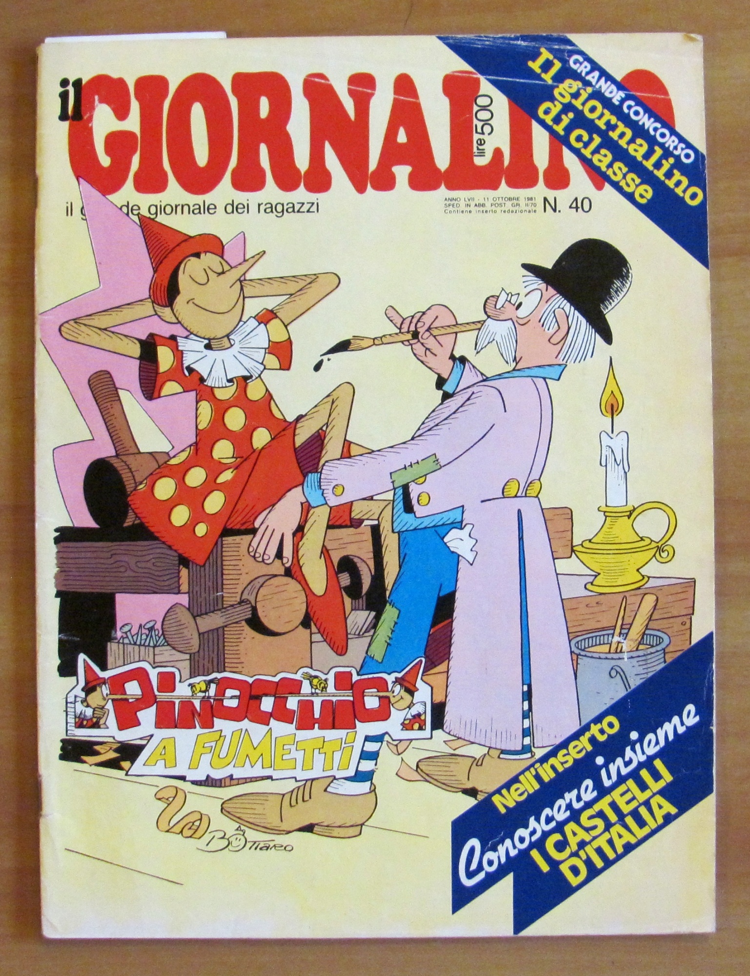 IL GIORNALINO N.40, 1981 - PINOCCHIO a Fumetti di BOTTARO …