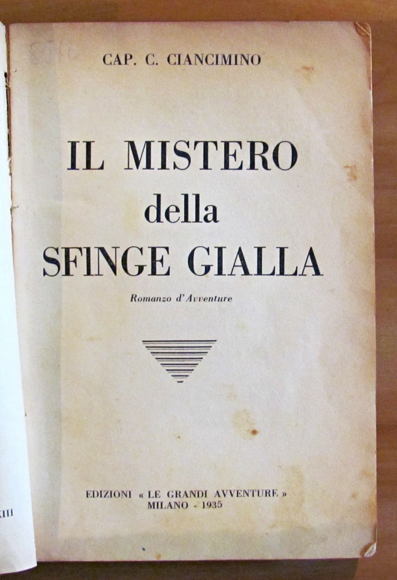 IL MISTERO DELLA SFINGE GIALLA