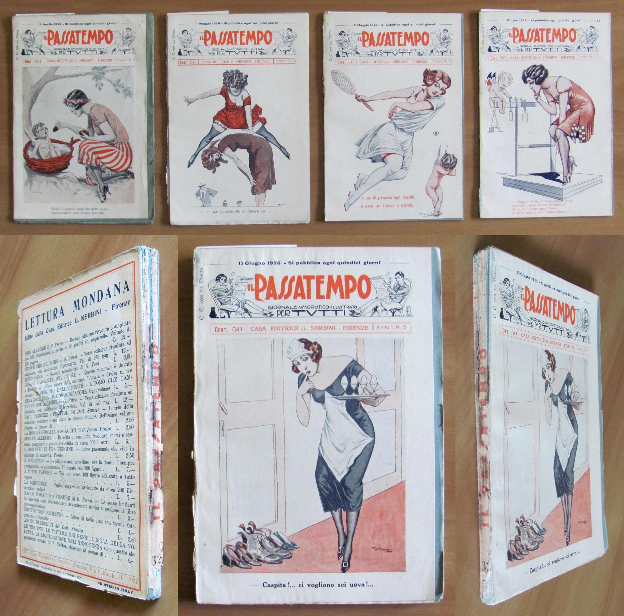 IL PASSATEMPO Giornale Umoristico - Nerbini 1926 - Anno I …