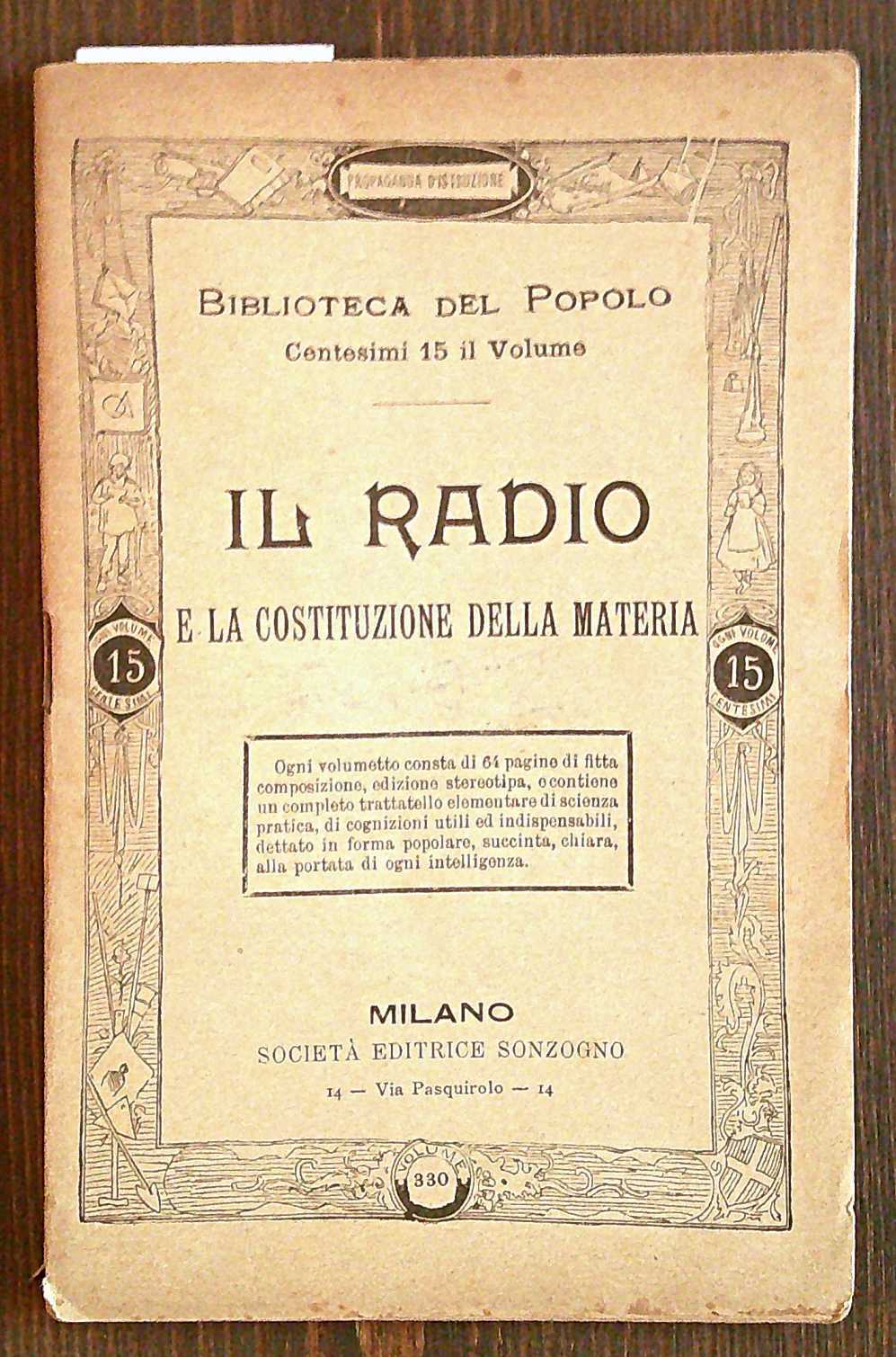 IL RADIO e la costituzione della Materia - Biblioteca del …