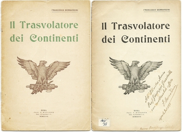 IL TRASVOLATORE DEI CONTINENTI ROMA ED. PROF. P. MAGLIONE 1927