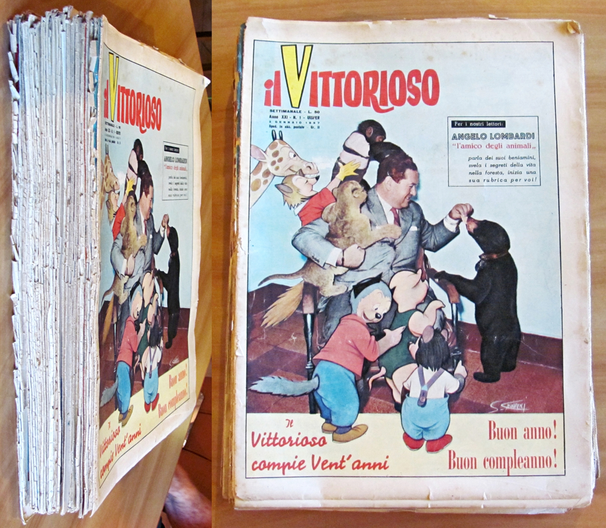 IL VITTORIOSO 1957 - Annata Completa in Fascicoli sciolti N.1/52 …